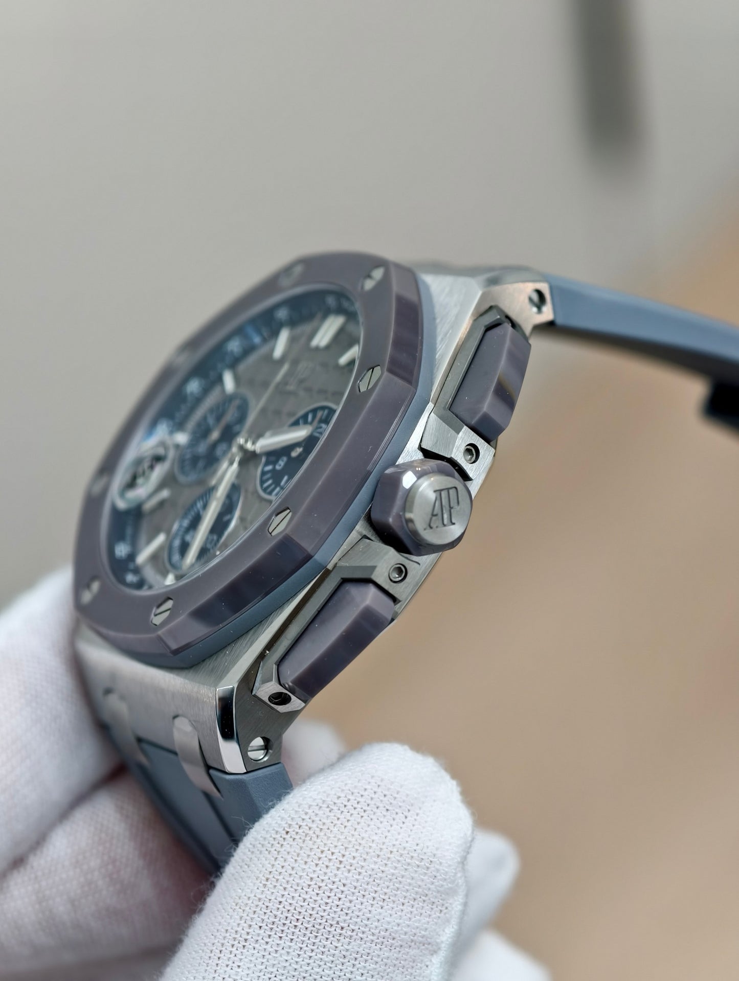 Audemars Piguet Royal Oak Offshore 43mm Titanium Chronograph with Grey Méga Tapisserie Dial