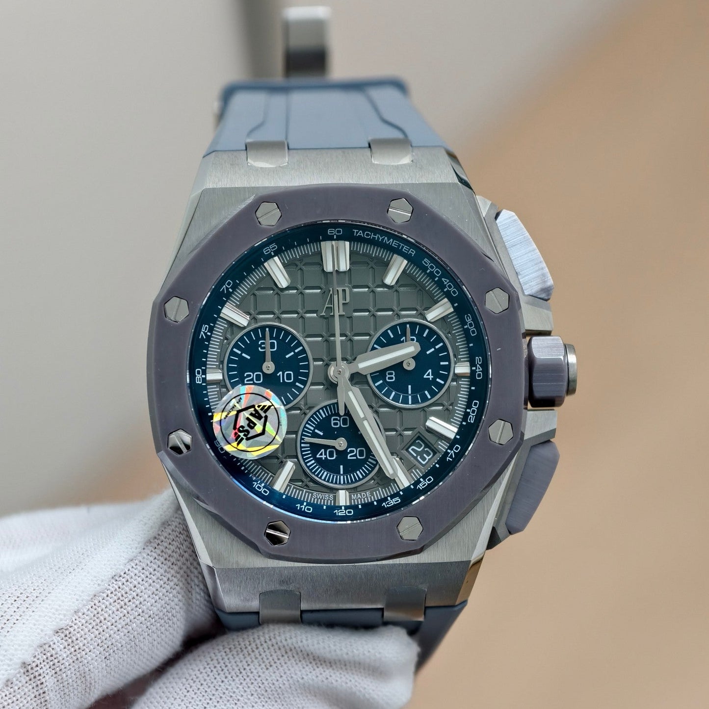 Audemars Piguet Royal Oak Offshore 43mm Titanium Chronograph with Grey Méga Tapisserie Dial
