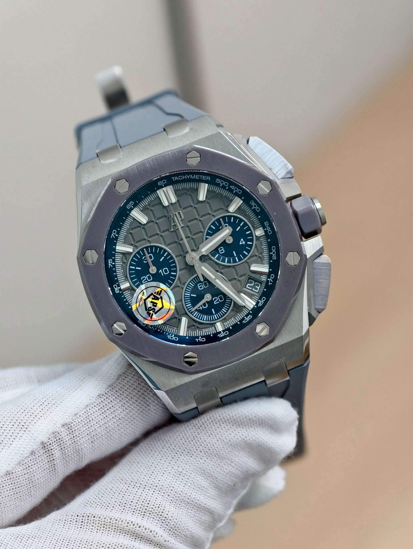 Audemars Piguet Royal Oak Offshore 43mm Titanium Chronograph with Grey Méga Tapisserie Dial