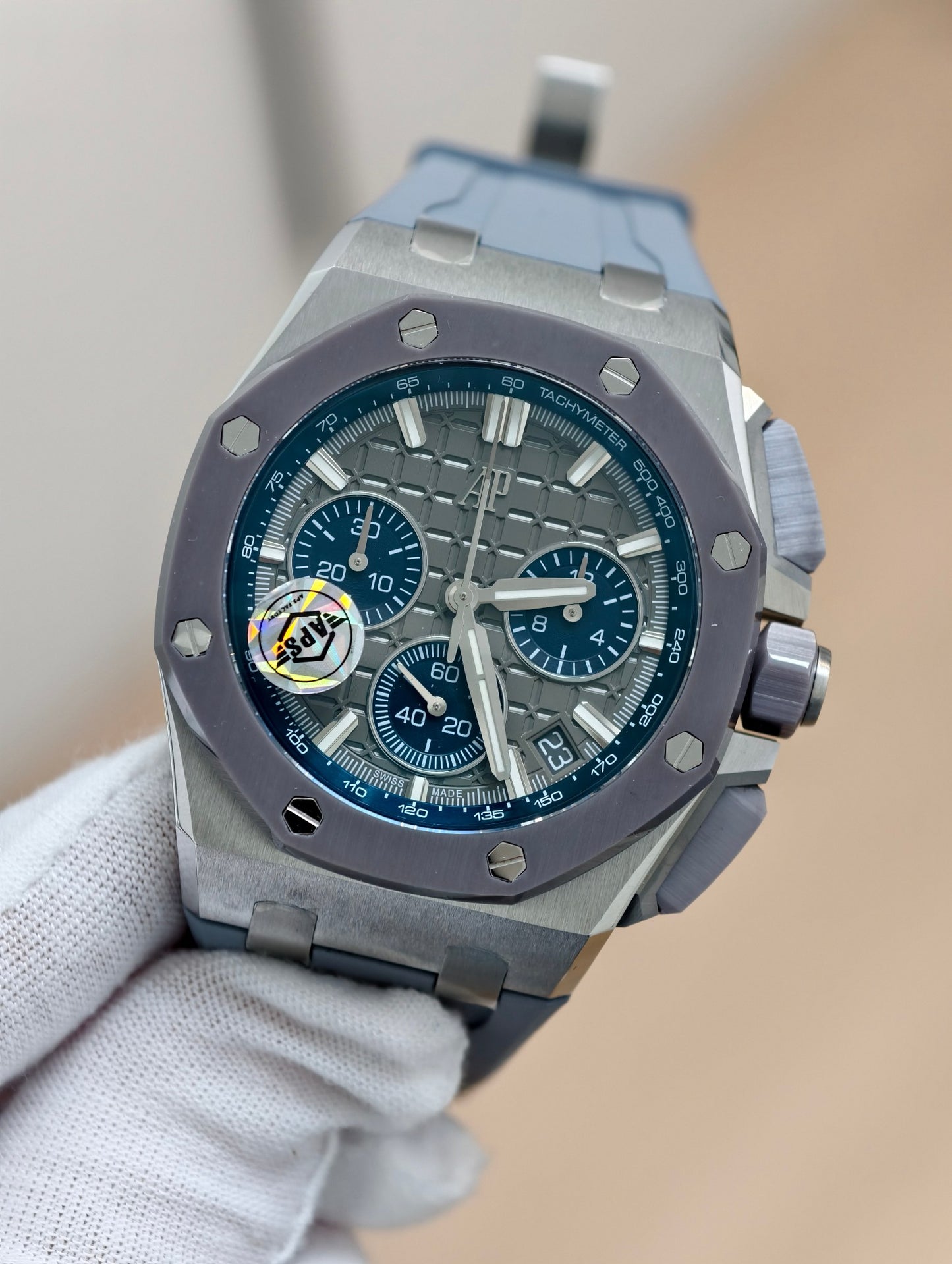 Audemars Piguet Royal Oak Offshore 43mm Titanium Chronograph with Grey Méga Tapisserie Dial