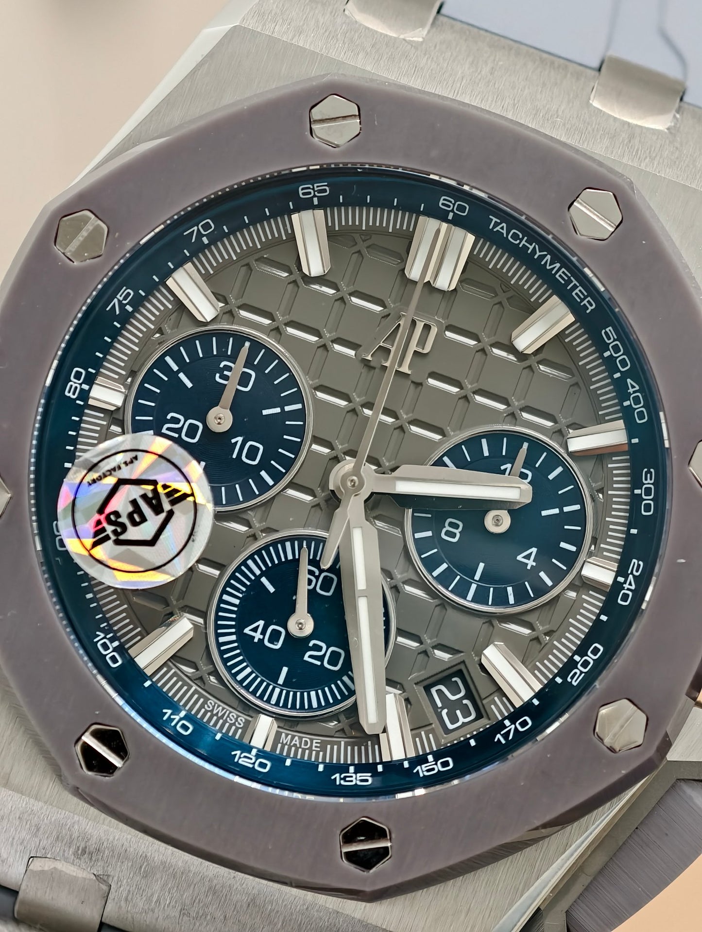 Audemars Piguet Royal Oak Offshore 43mm Titanium Chronograph with Grey Méga Tapisserie Dial