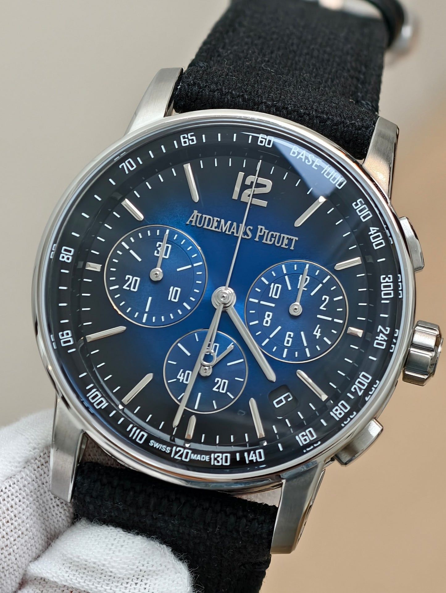 Audemars Piguet Code 11.59 Selfwinding Chronograph White Gold with Smoked Blue Dial