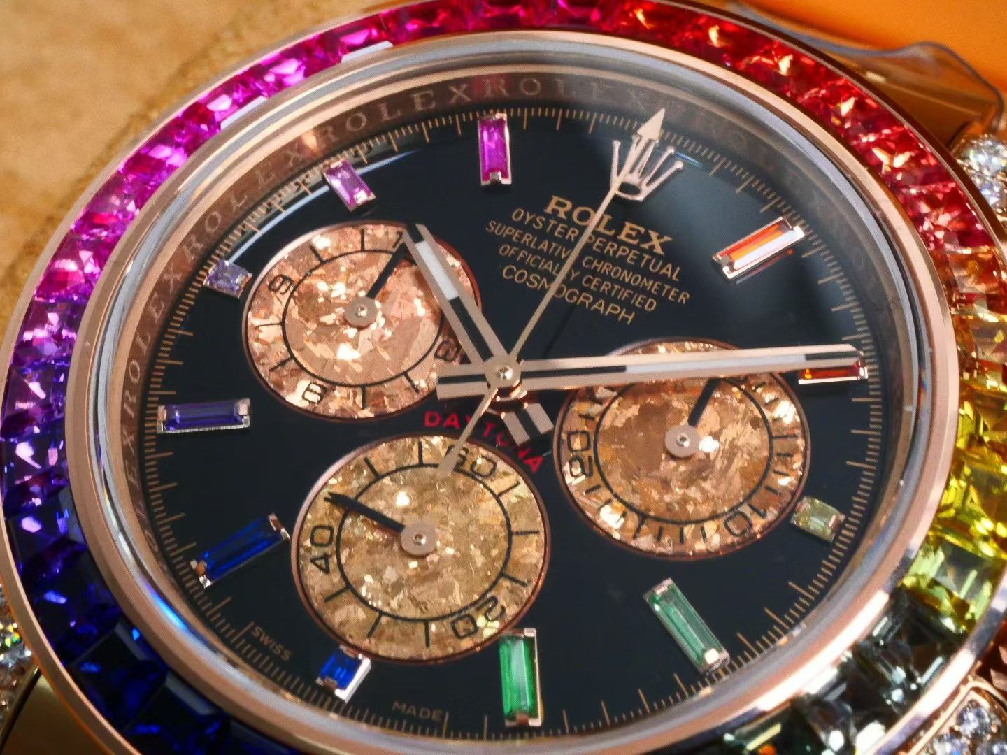 Rolex Oyster Perpetual Cosmograph Daytona – Everose Gold with Rainbow Sapphire Bezel