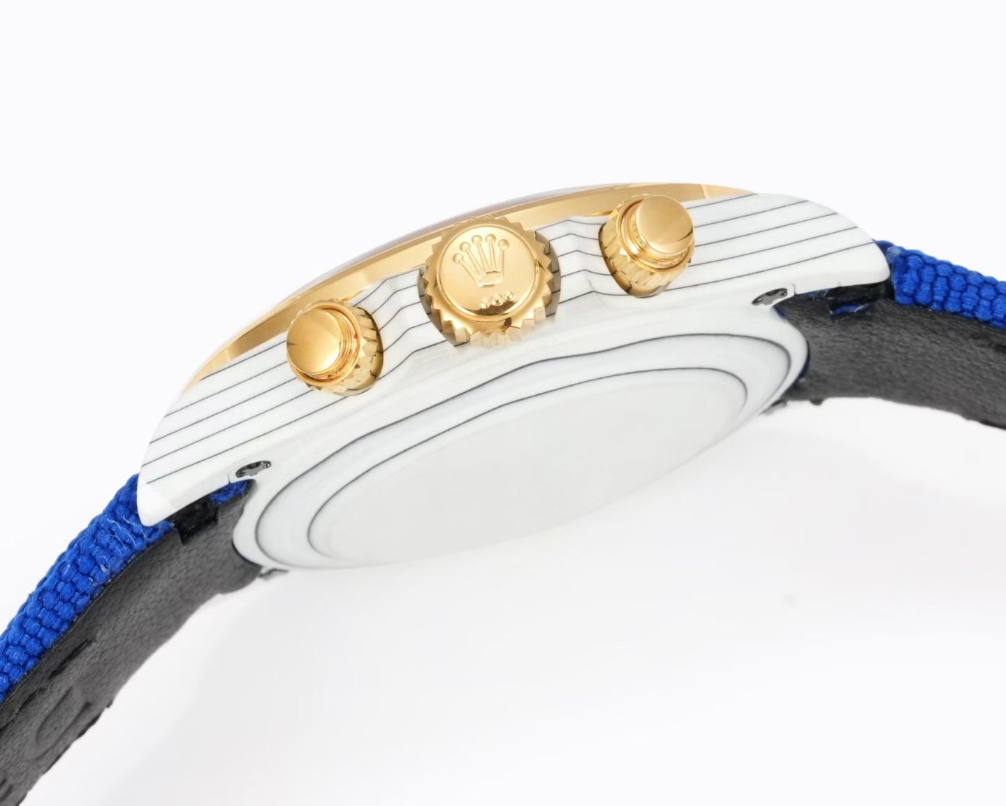 DiW Custom Rolex Cosmograph Daytona – Blue Dial with Arabic Numerals, Blue Bezel, Blue Textile Strap