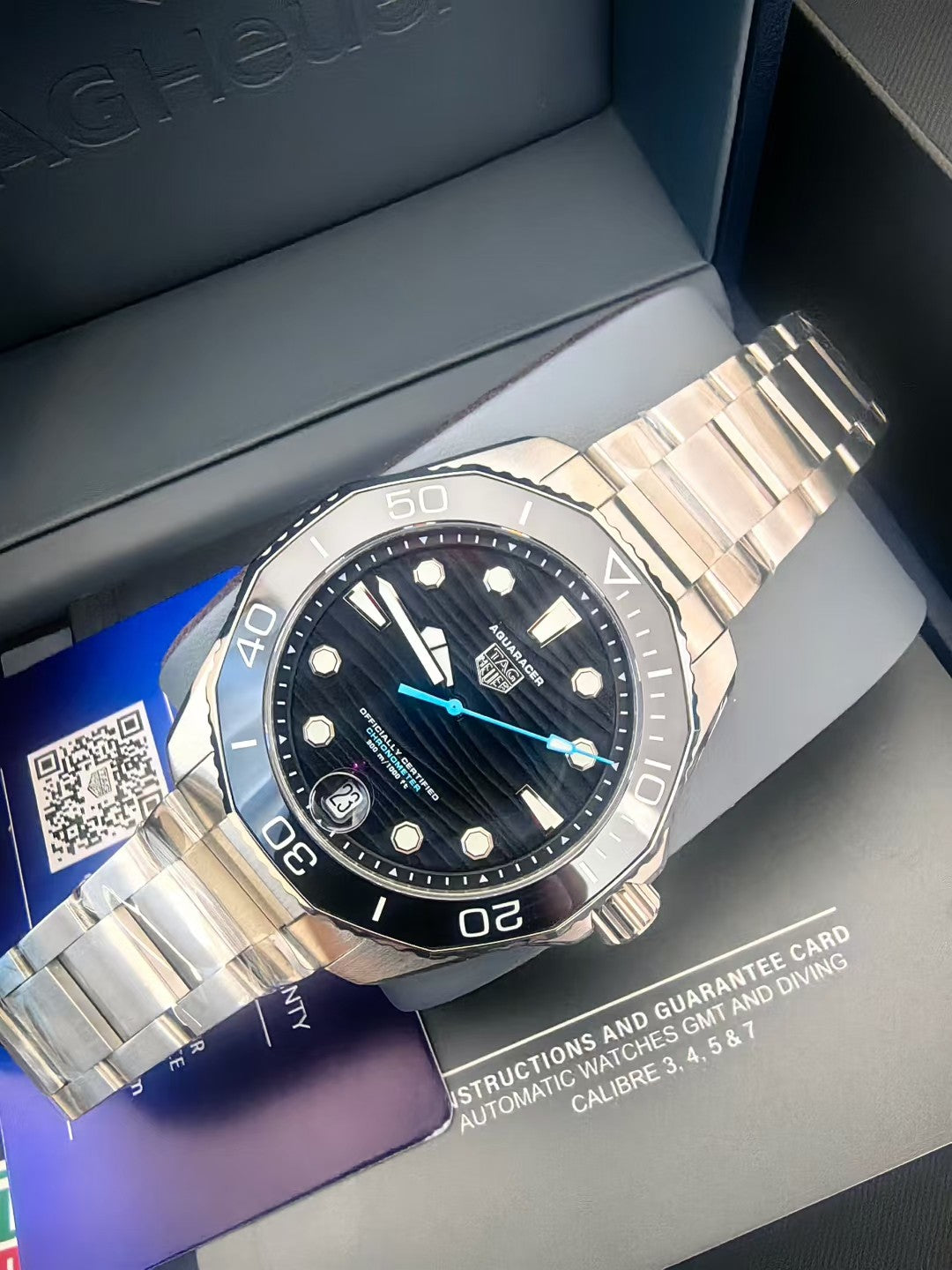 TAG Heuer Aquaracer Professional 300 Date Black Dial, Stainless Steel Bracelet