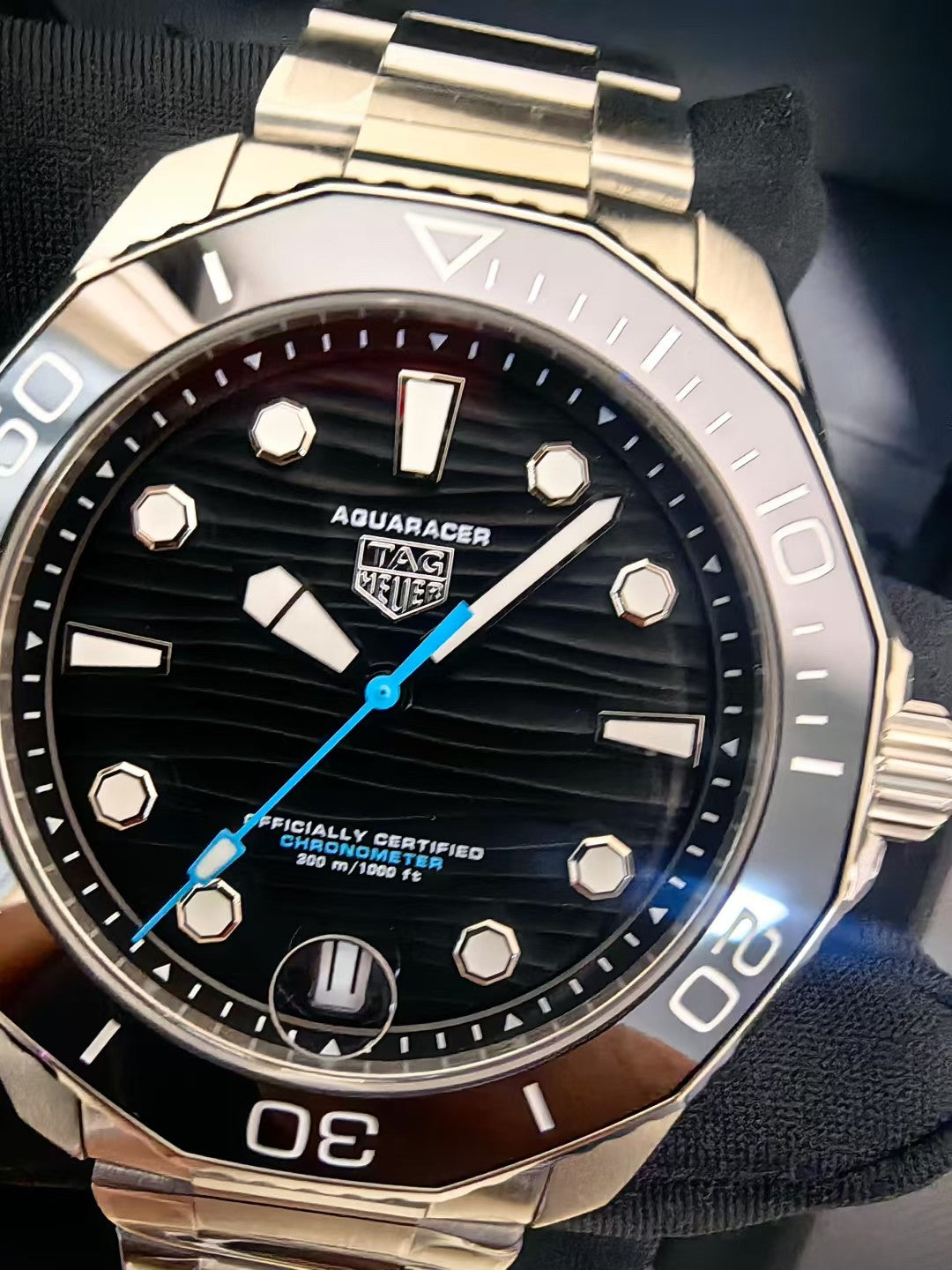 TAG Heuer Aquaracer Professional 300 Date Black Dial, Stainless Steel Bracelet