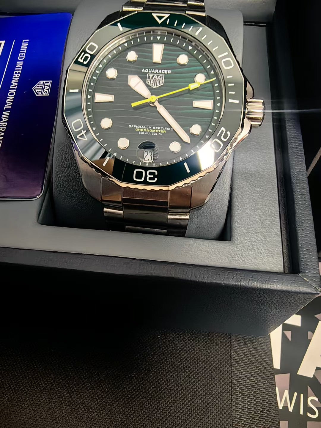 TAG Heuer Aquaracer Professional 300 Men’s Watch – Green Ceramic Bezel & Dial, Stainless Steel