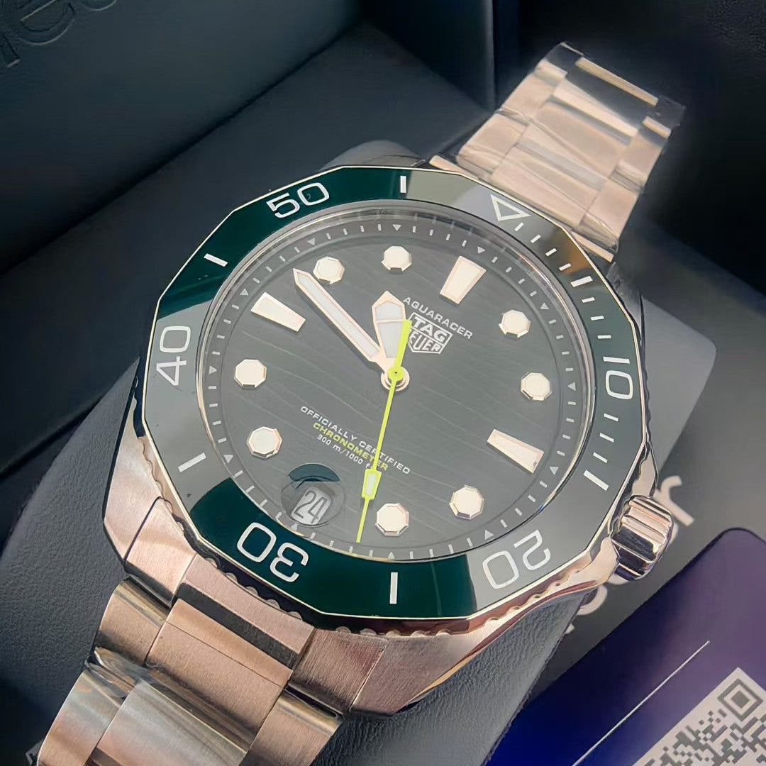 TAG Heuer Aquaracer Professional 300 Men’s Watch – Green Ceramic Bezel & Dial, Stainless Steel