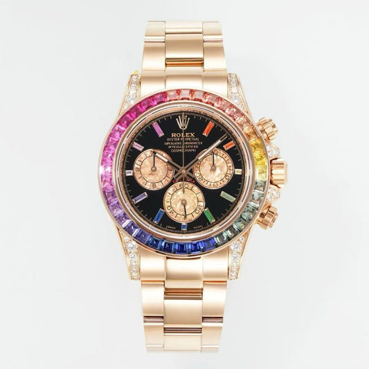 Rolex Cosmograph Daytona 116595RBOW – 18k Everose Gold, Rainbow Sapphire Bezel