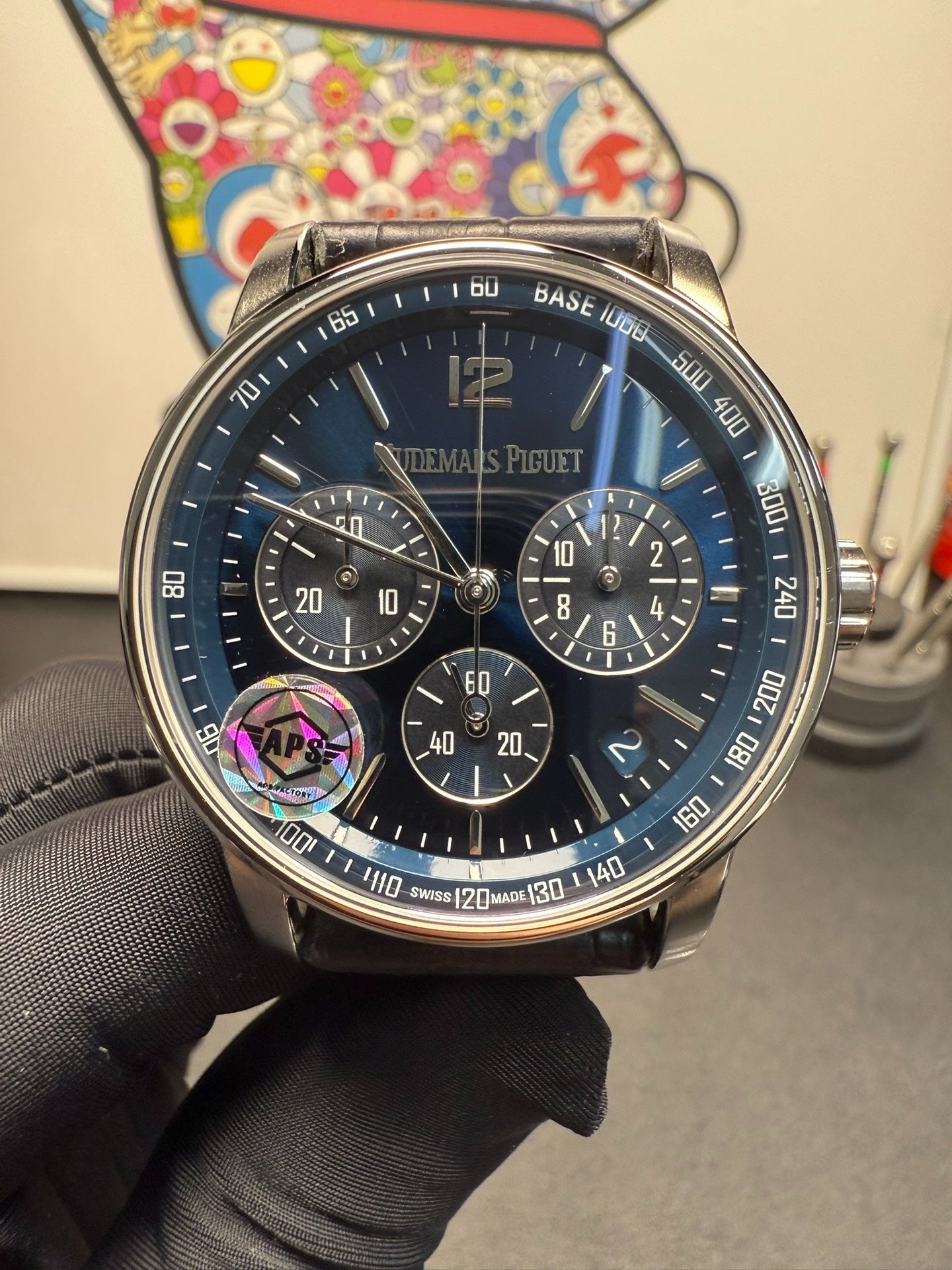 Audemars Piguet Code 11.59 Selfwinding Chronograph in White Gold with Smoked Blue Dial