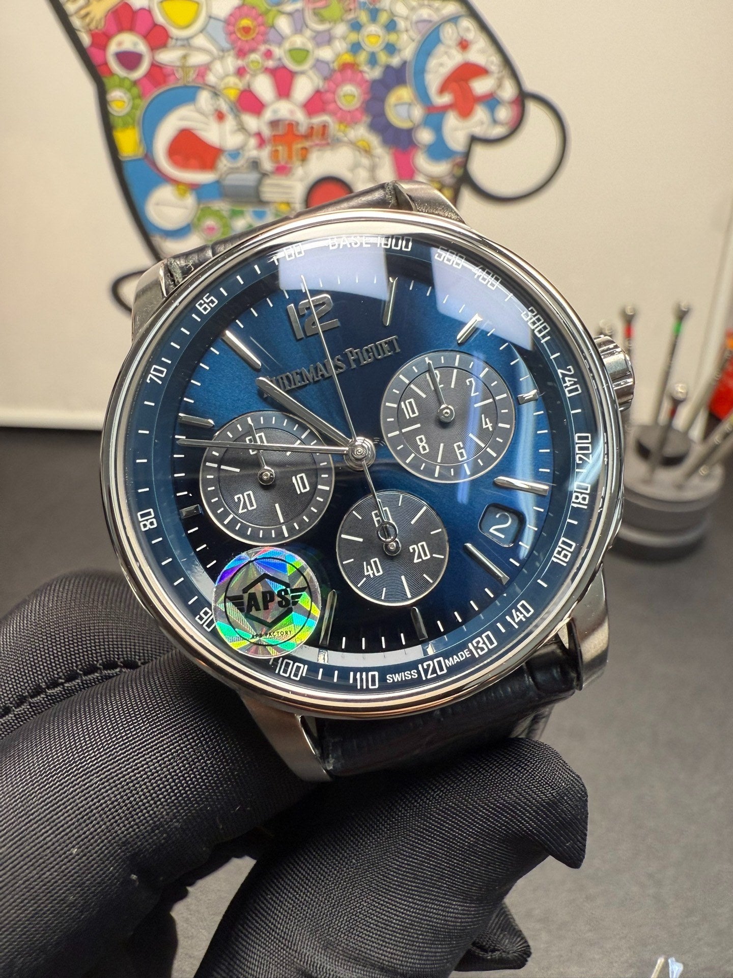 Audemars Piguet Code 11.59 Selfwinding Chronograph in White Gold with Smoked Blue Dial