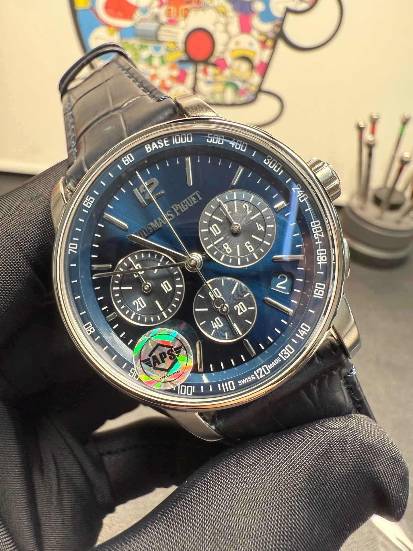 Audemars Piguet Code 11.59 Selfwinding Chronograph in White Gold with Smoked Blue Dial