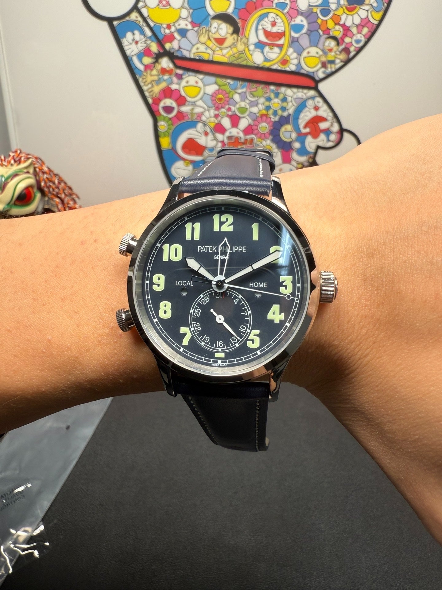 Patek Philippe Calatrava Pilot Travel Time with Blue Dial and Blue Strap