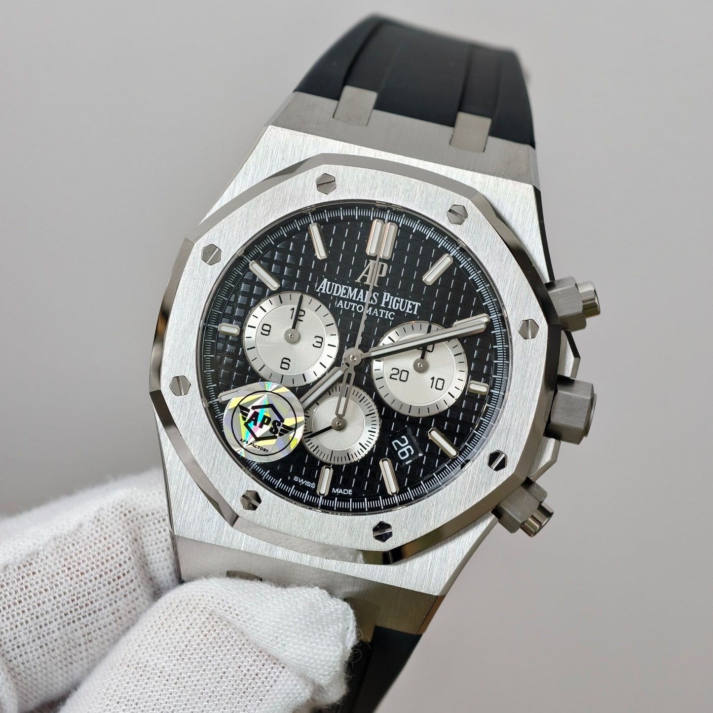 Audemars Piguet Royal Oak Chronograph 41mm – Stainless Steel Watch with Black Tapisserie Dial