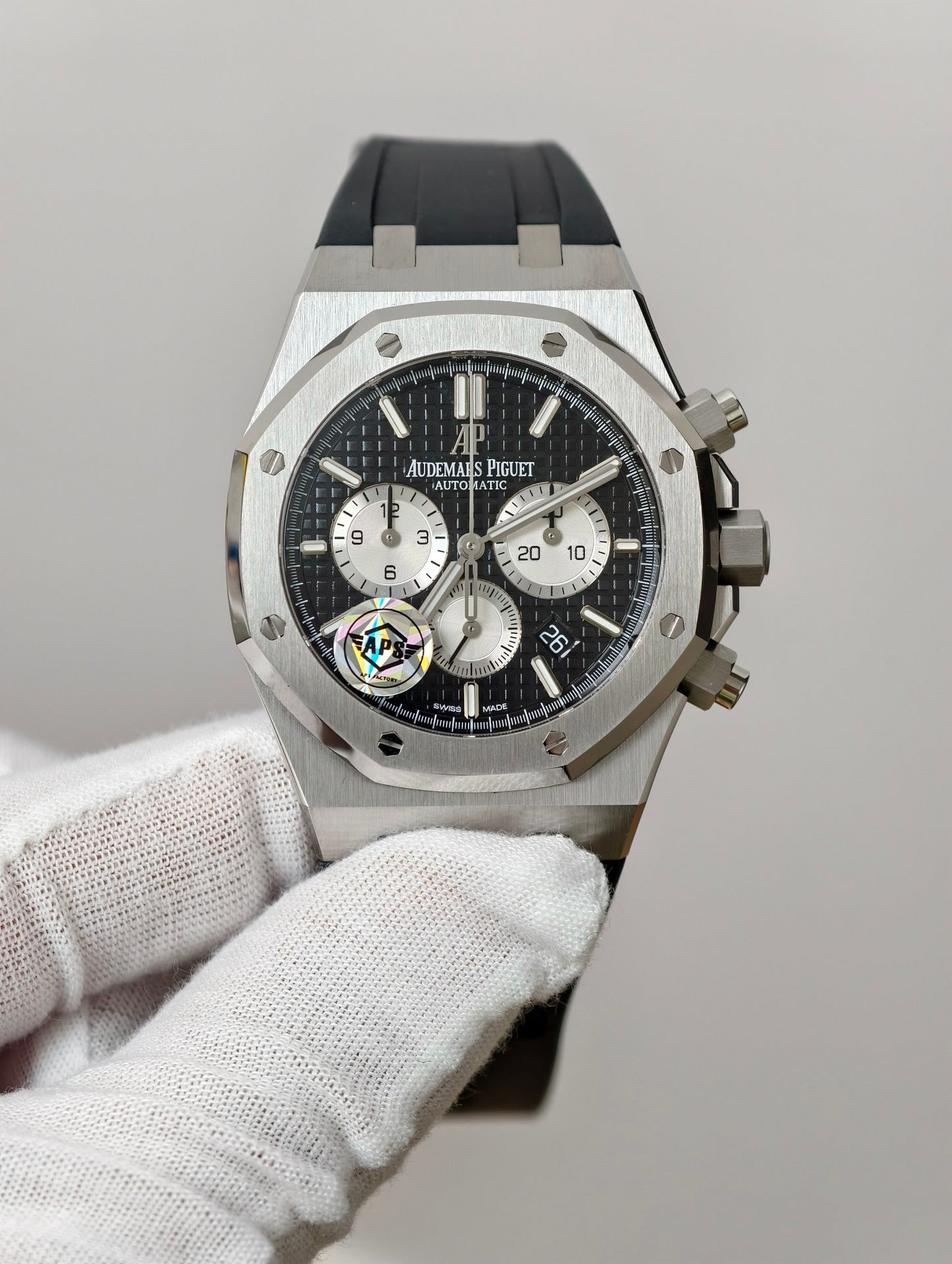 Audemars Piguet Royal Oak Chronograph 41mm – Stainless Steel Watch with Black Tapisserie Dial