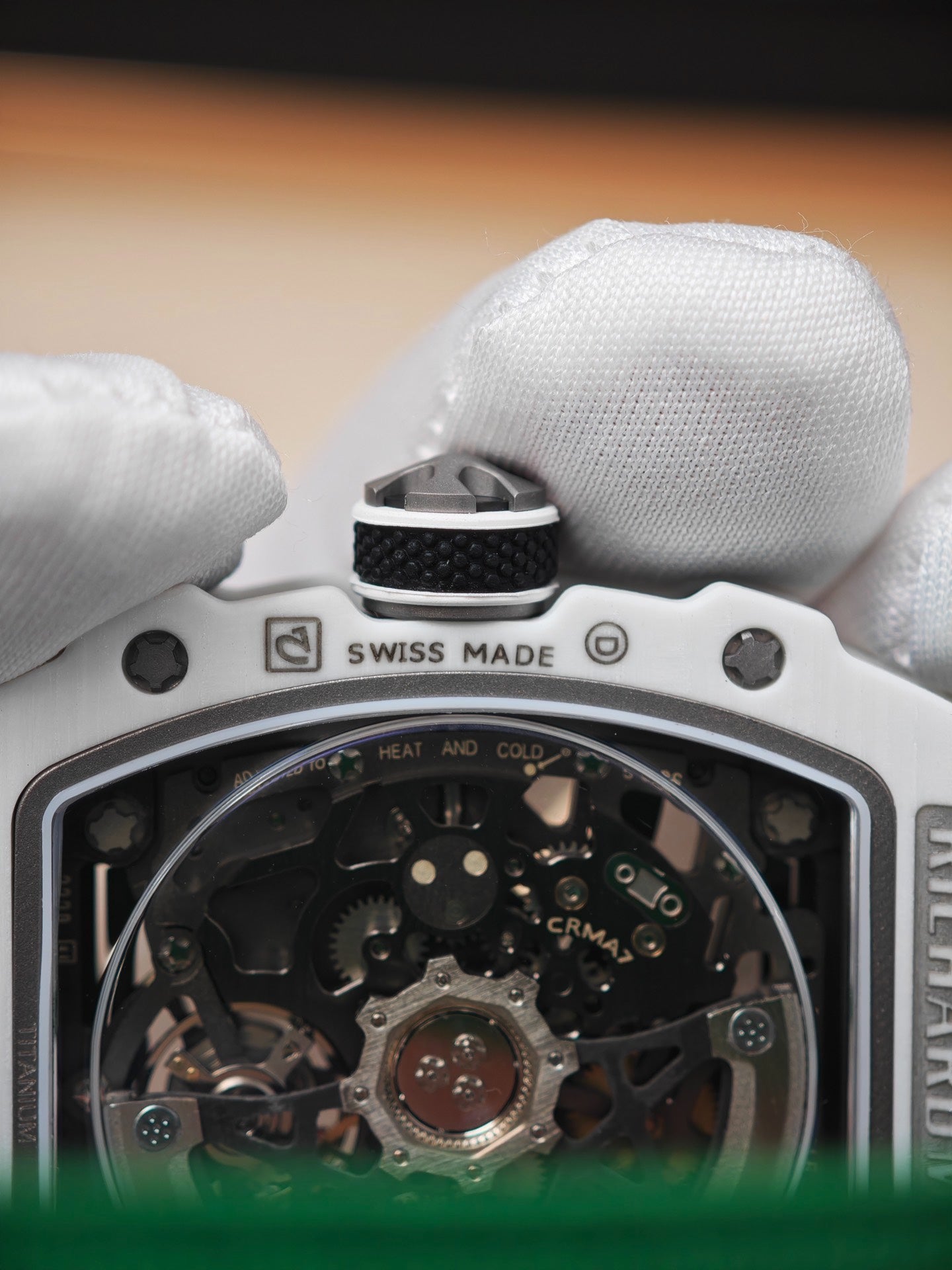 Richard milleRichard Mille RM 67-02 Extra Flat Automatic Alexis Pinturault in White Quartz TPT & Green Strap