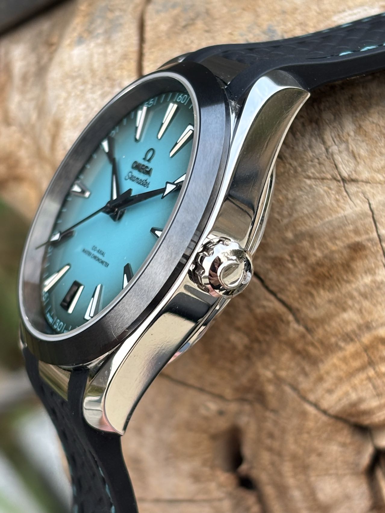 Omega Seamaster Aqua Terra 150M Turquoise Dial Rubber Strap Watch