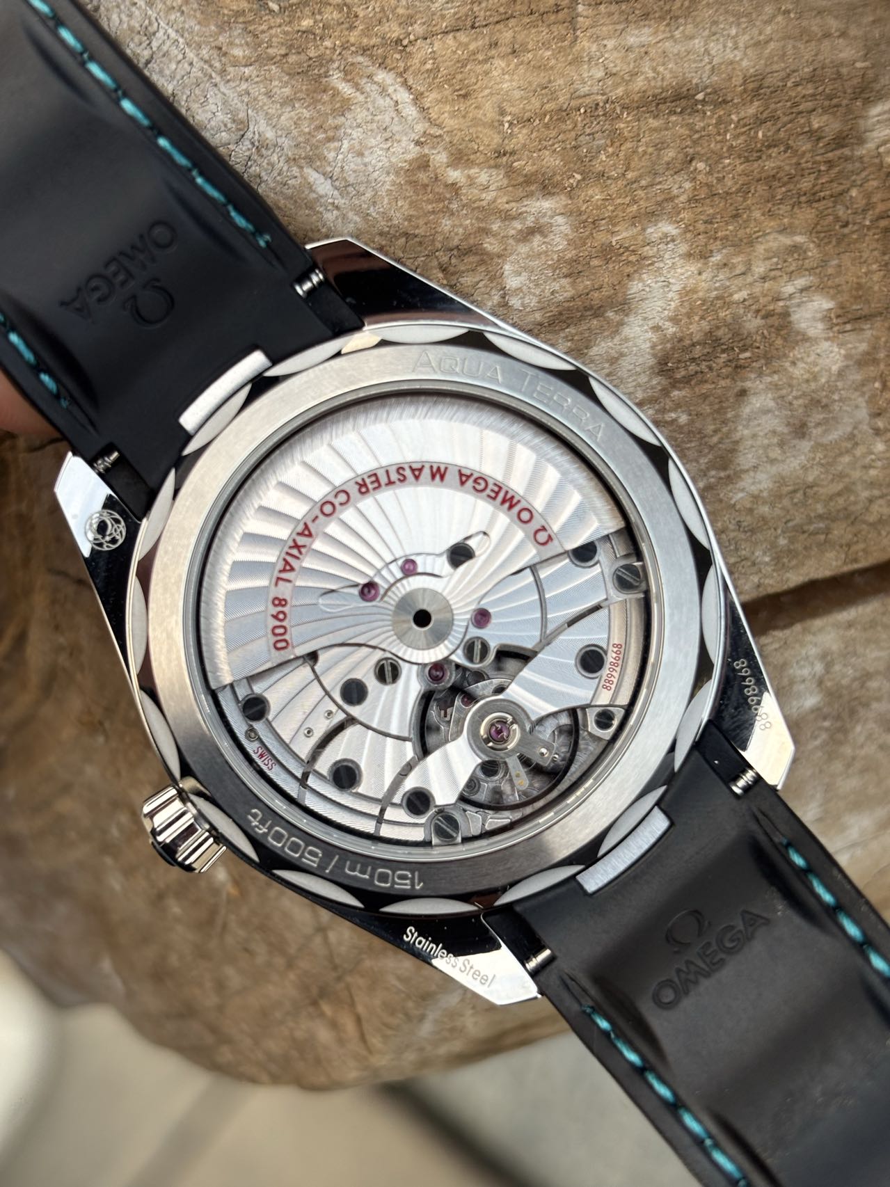 Omega Seamaster Aqua Terra 150M Turquoise Dial Rubber Strap Watch