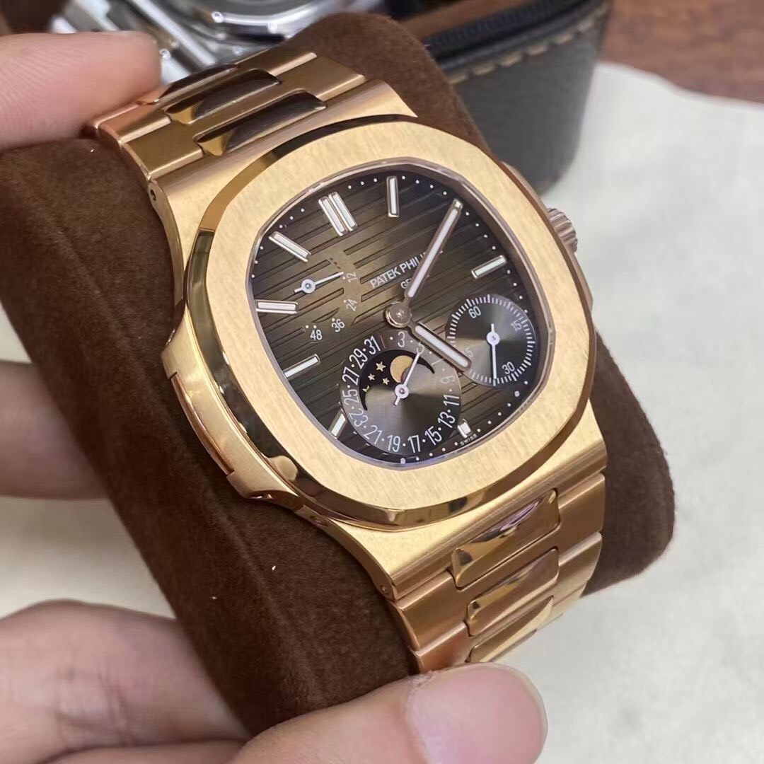 Patek Philippe Nautilus 5712/1R-001 Rose Gold Brown Dial Watch