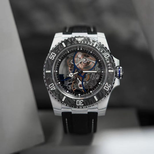 Rolex Submariner Artisans de Genève “The Andrea Pirlo Project” – Skeleton Dial, Forged Carbon Bezel, White Strap