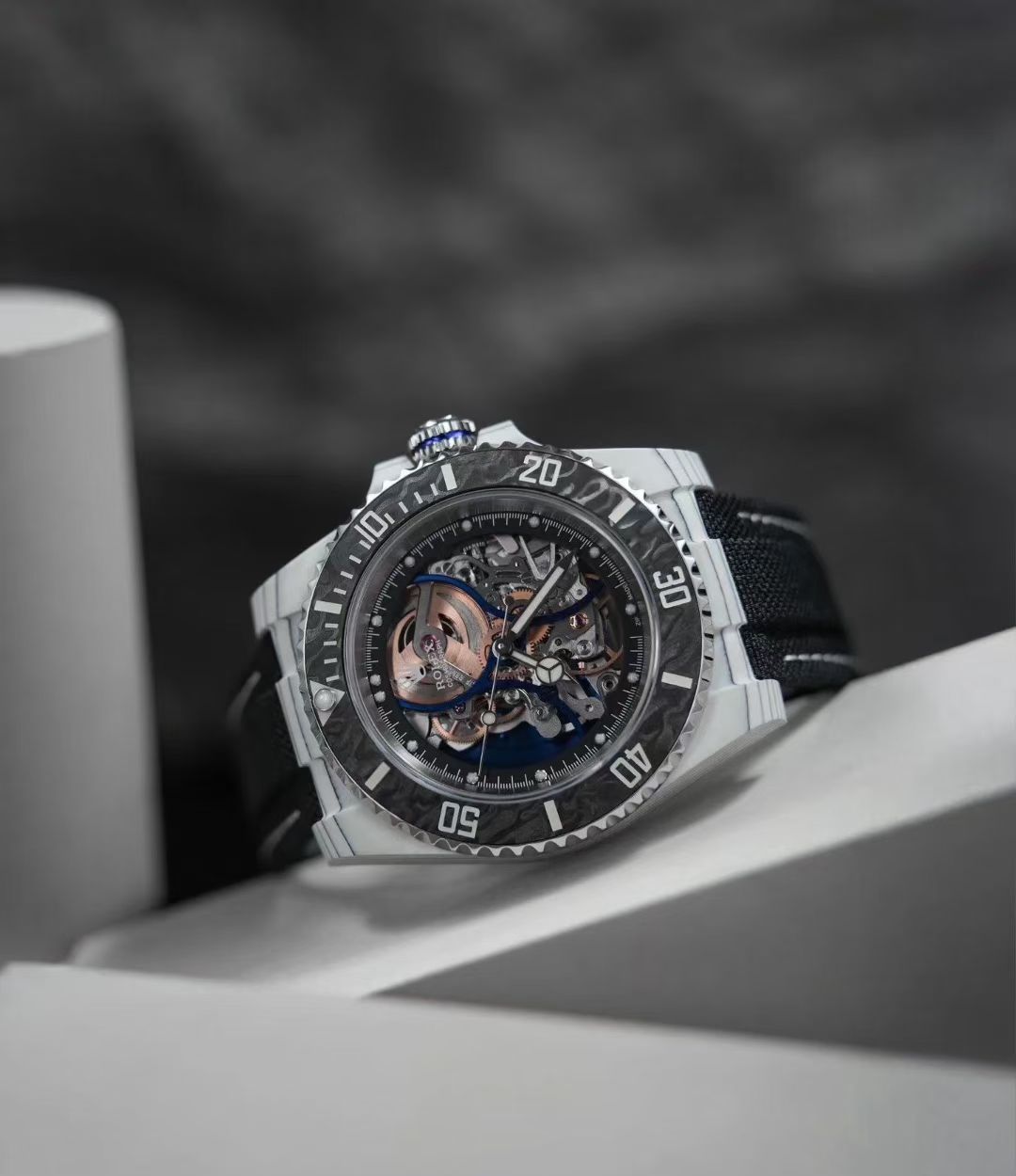 Rolex Submariner Artisans de Genève “The Andrea Pirlo Project” – Skeleton Dial, Forged Carbon Bezel, White Strap