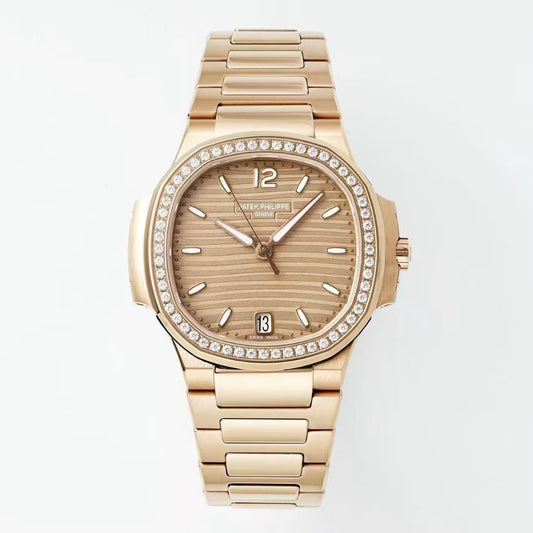 Patek Philippe Nautilus 7118/1200R-010 – Rose Gold Ladies Watch with Diamond Bezel