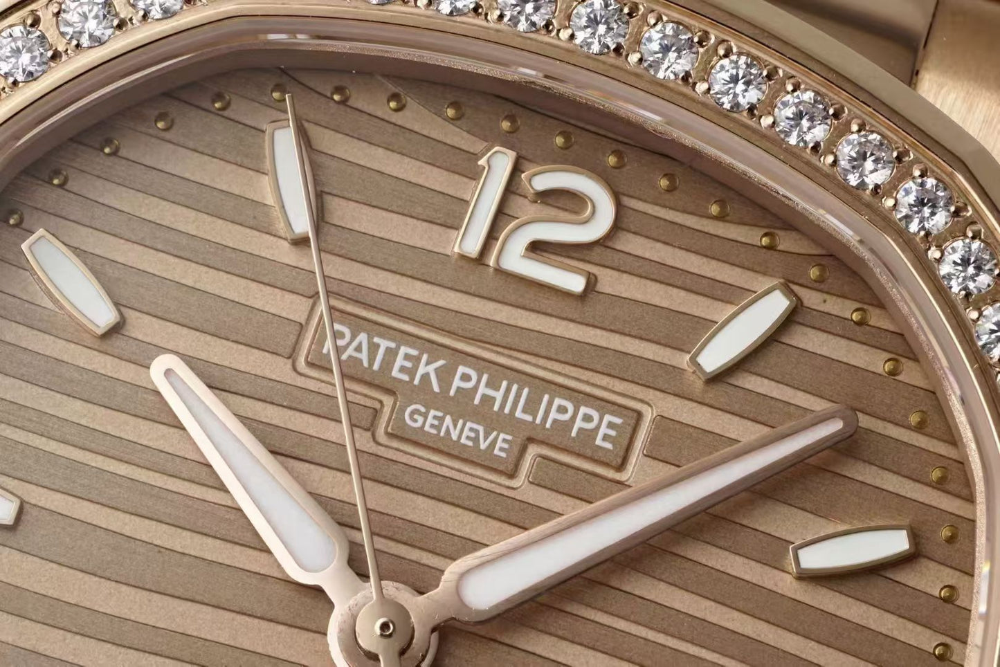 Patek Philippe Nautilus 7118/1200R-010 – Rose Gold Ladies Watch with Diamond Bezel