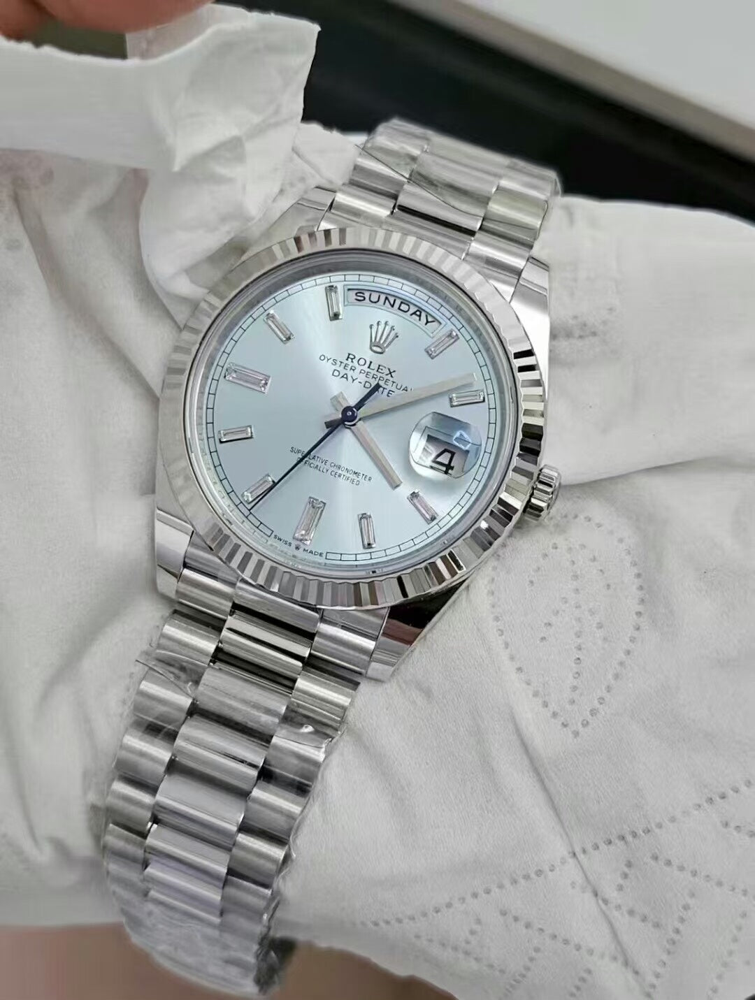 Rolex Day-Date 40 Platinum Ice Blue Dial 228236