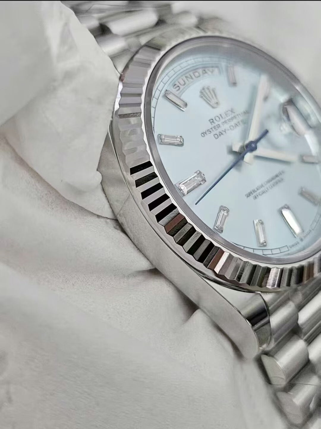 Rolex Day-Date 40 Platinum Ice Blue Dial 228236