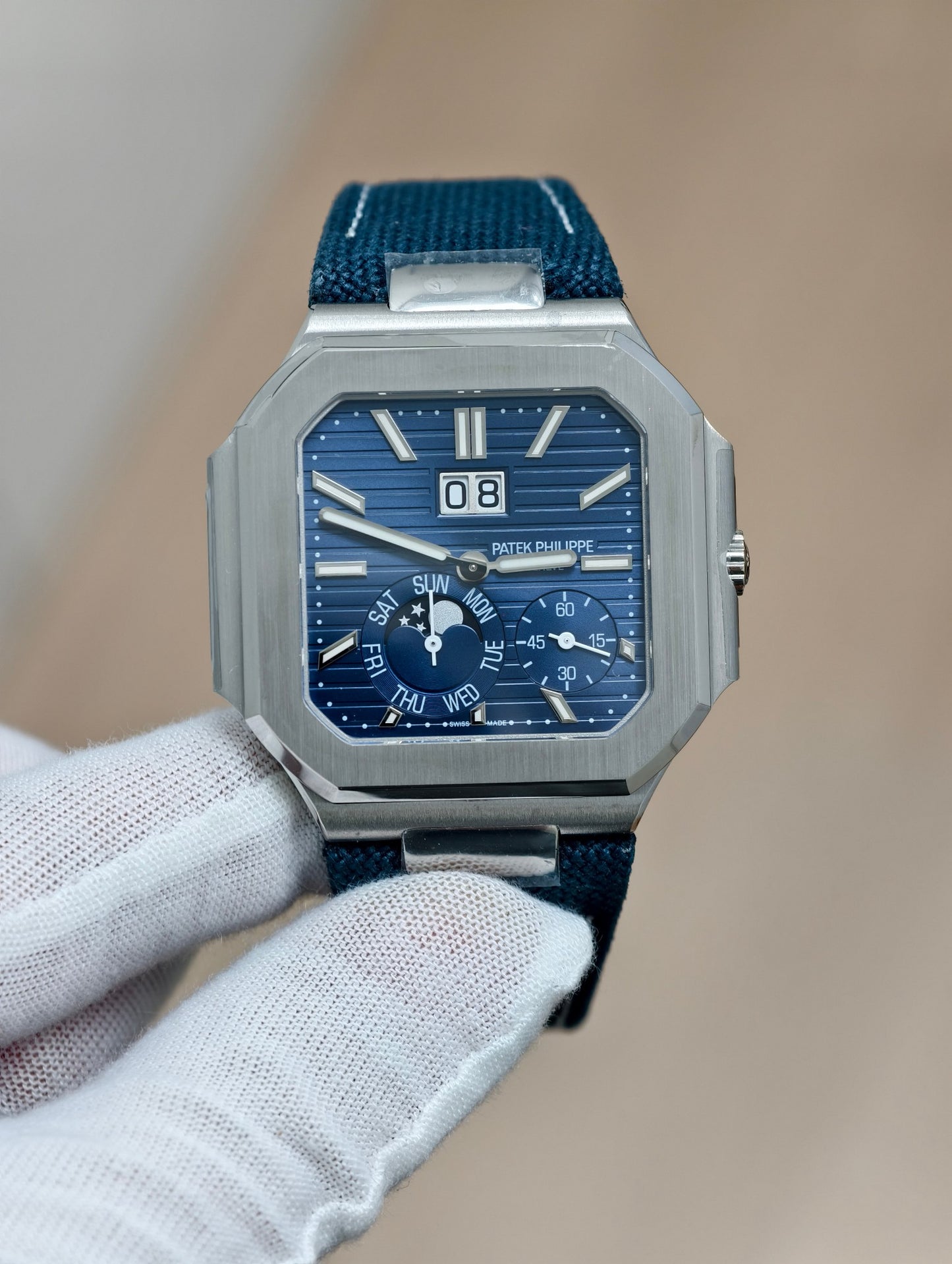 Patek Philippe Cubitus 5822P Platinum Blue Dial