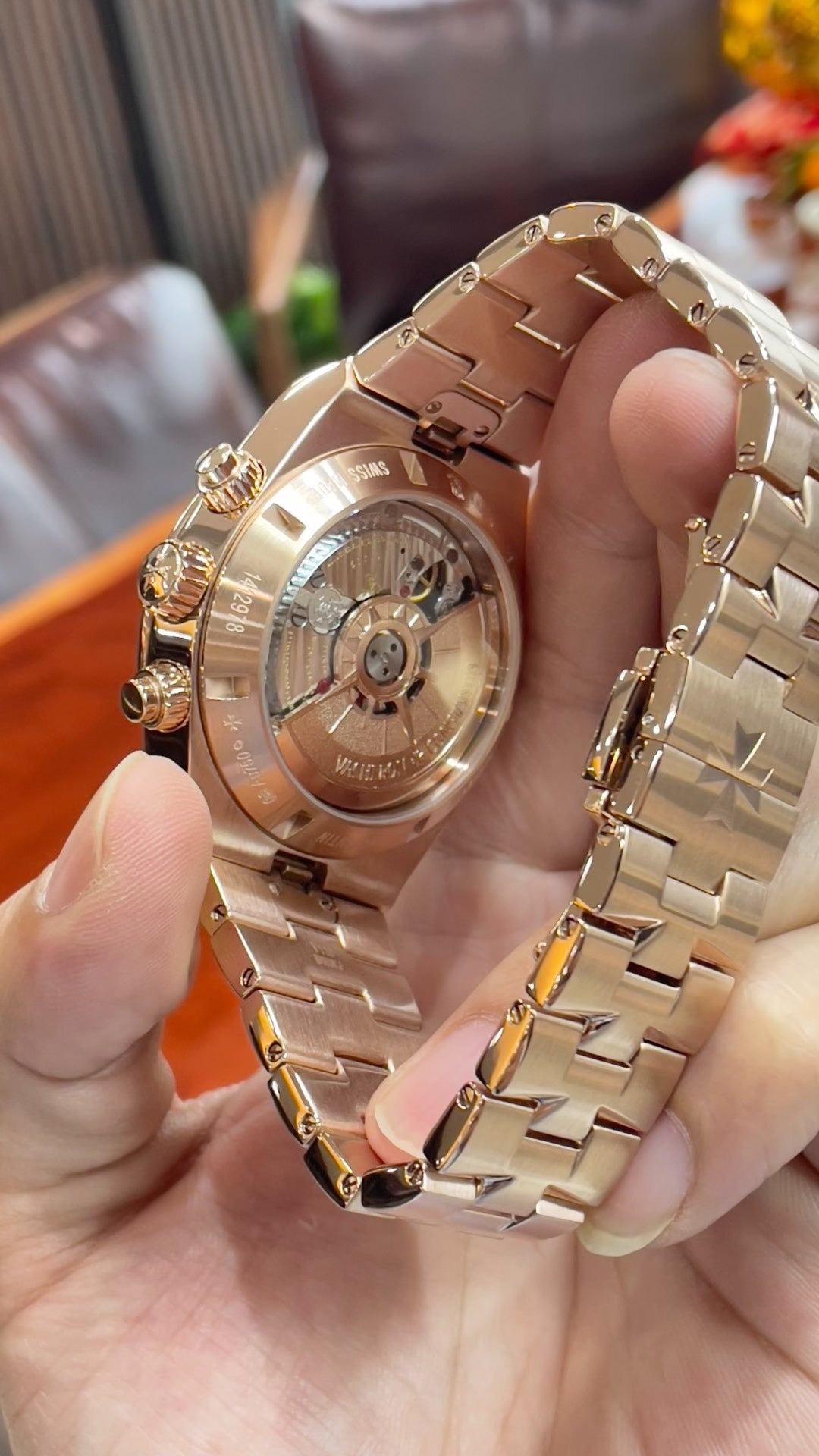 Vacheron Constantin Overseas Chronograph 5520V Pink Gold Blue Dial