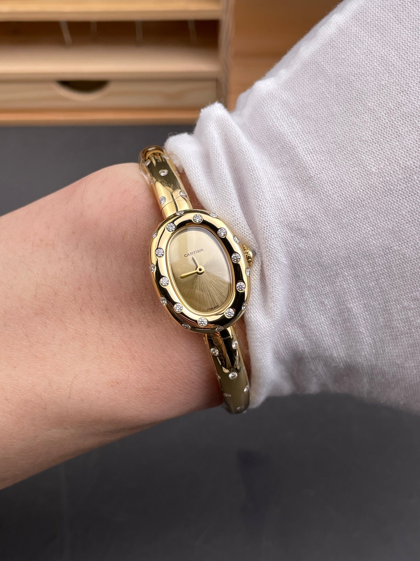 Cartier Baignoire Yellow Gold Diamond Bracelet Watch