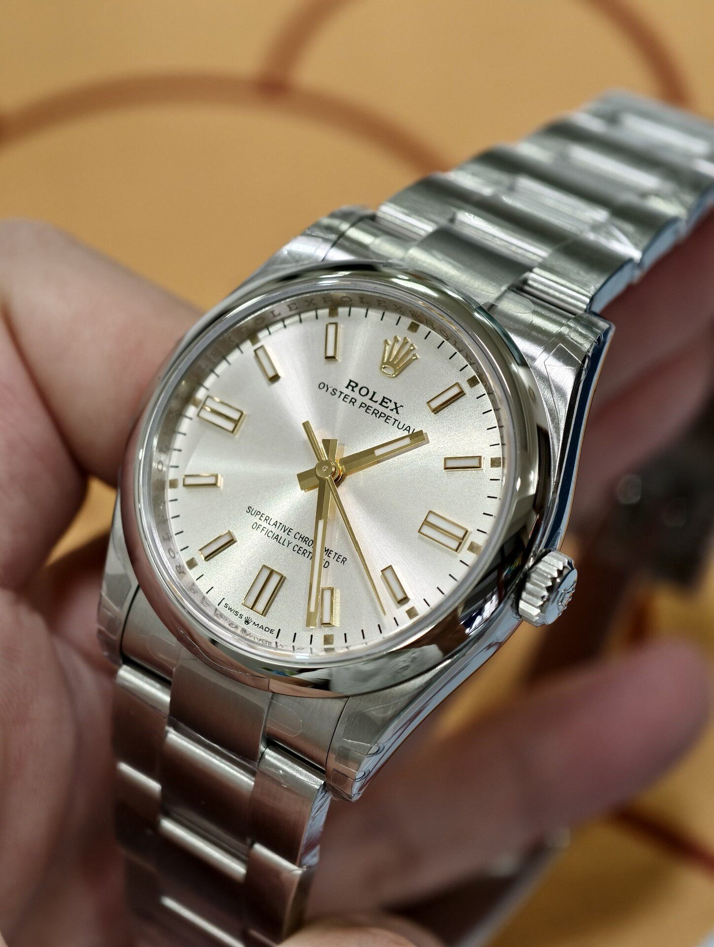 Rolex Oyster Perpetual 36 Silver Sunray Dial Watch