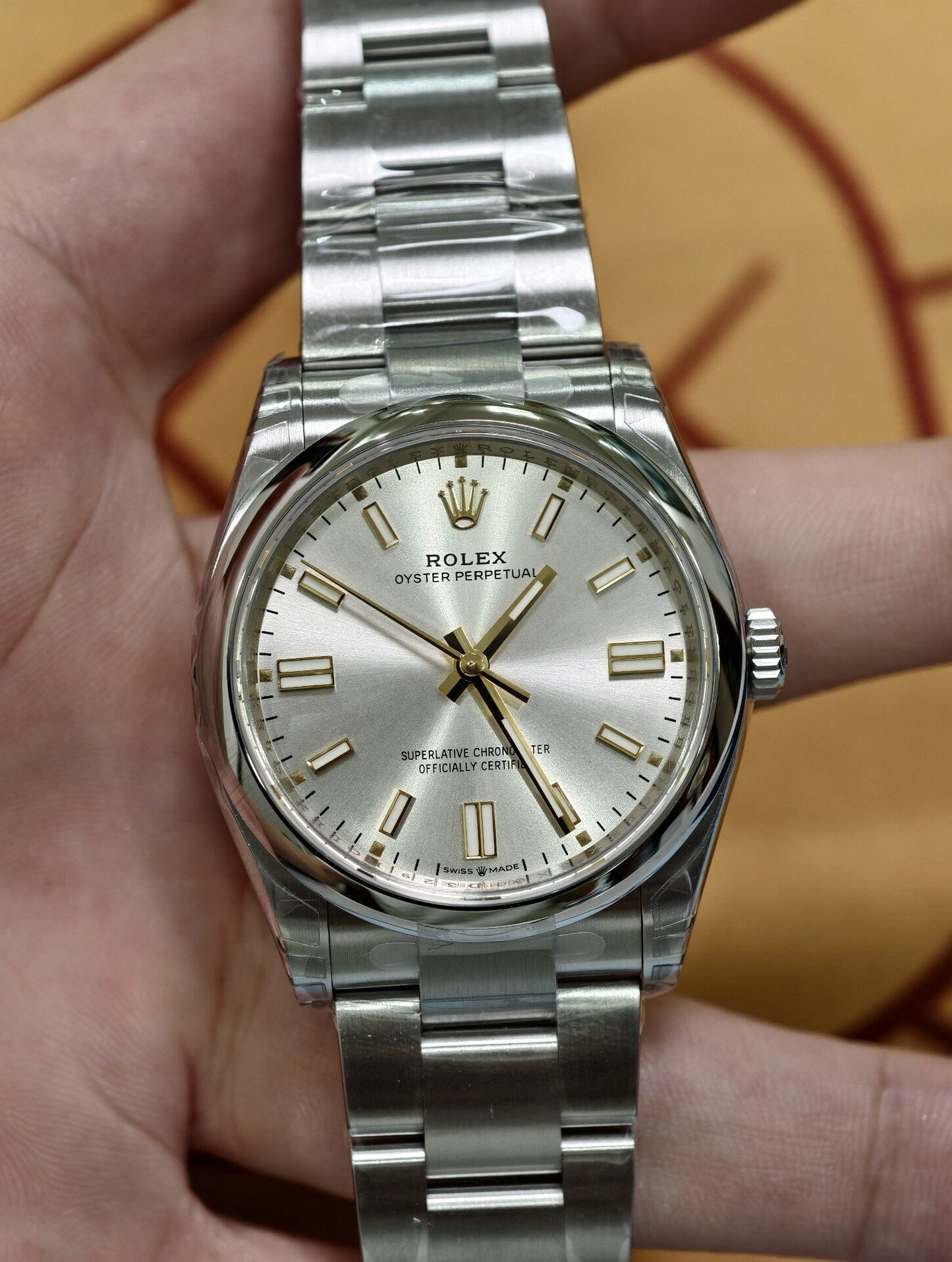 Rolex Oyster Perpetual 36 Silver Sunray Dial Watch