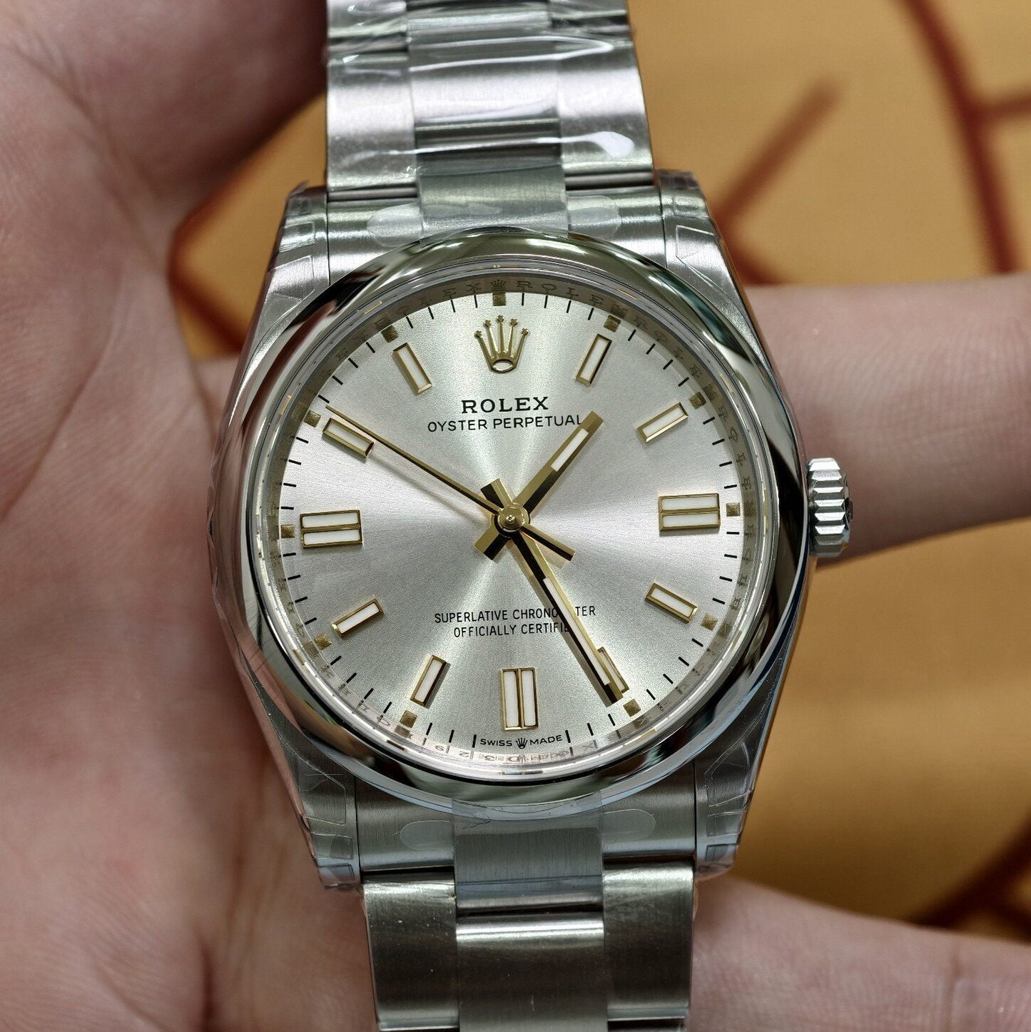 Rolex Oyster Perpetual 36 Silver Sunray Dial Watch