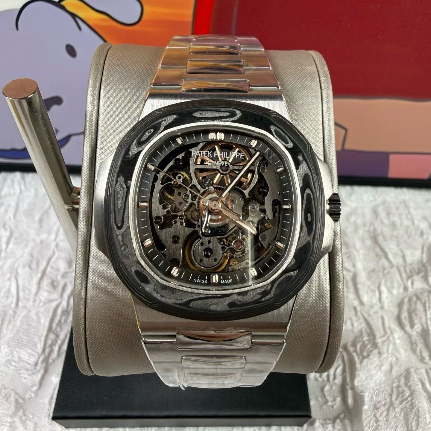 Custom Patek Philippe Nautilus 5711 Skeleton Carbon Bezel
