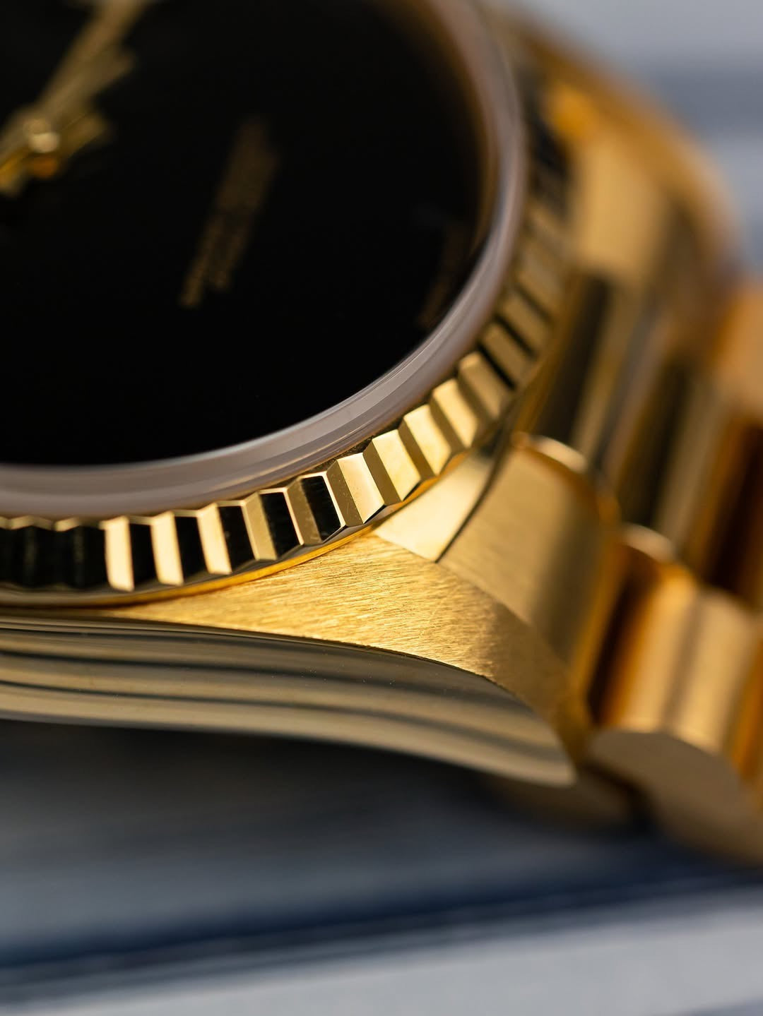 Rolex Day-Date 18038 18K Yellow Gold with Black Onyx Dial