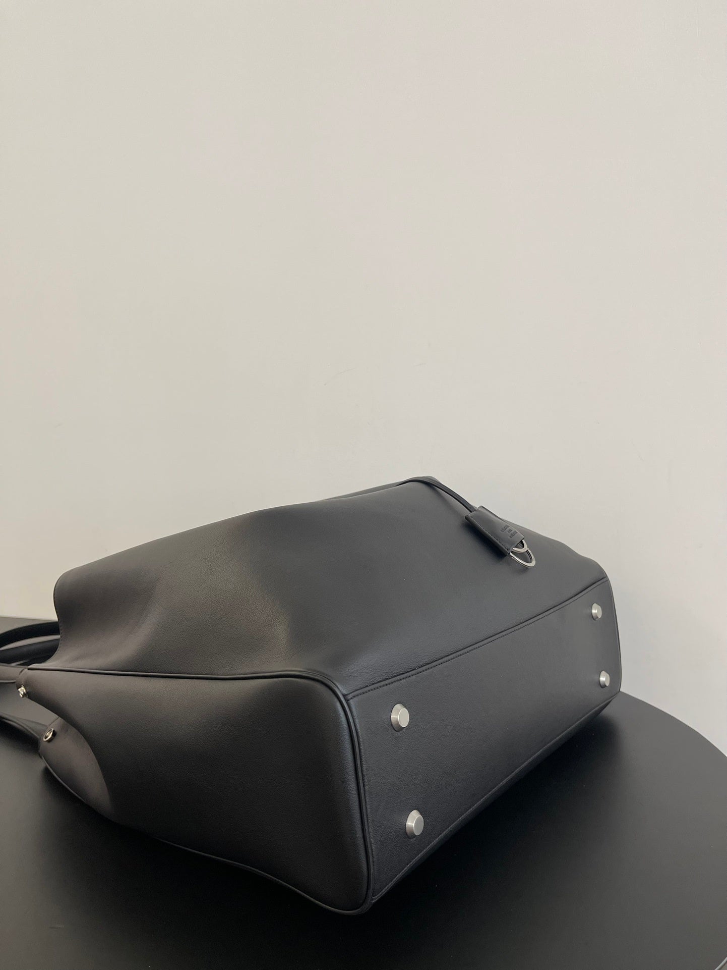 Balenciaga Rodeo Tote Bag Black Calfskin Aged-Silver Hardware