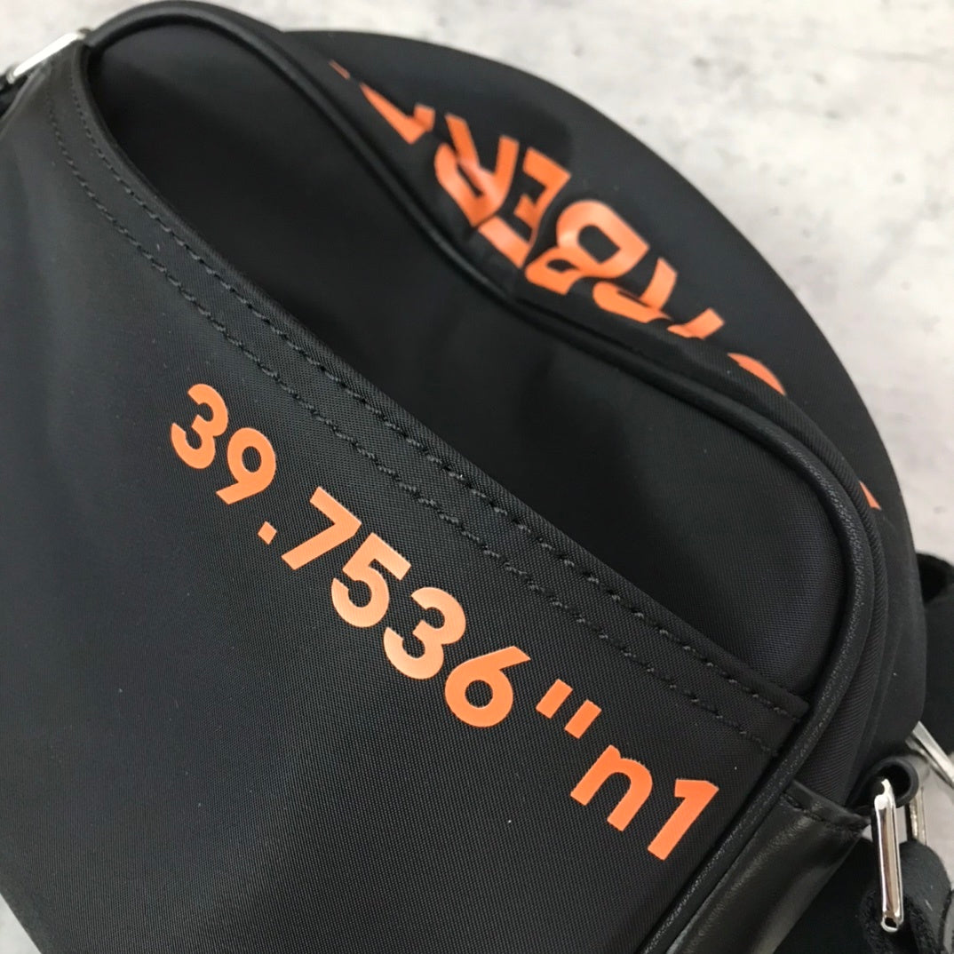 Burberry Coordinates-Print Econyl Crossbody Bag in Black & Orange