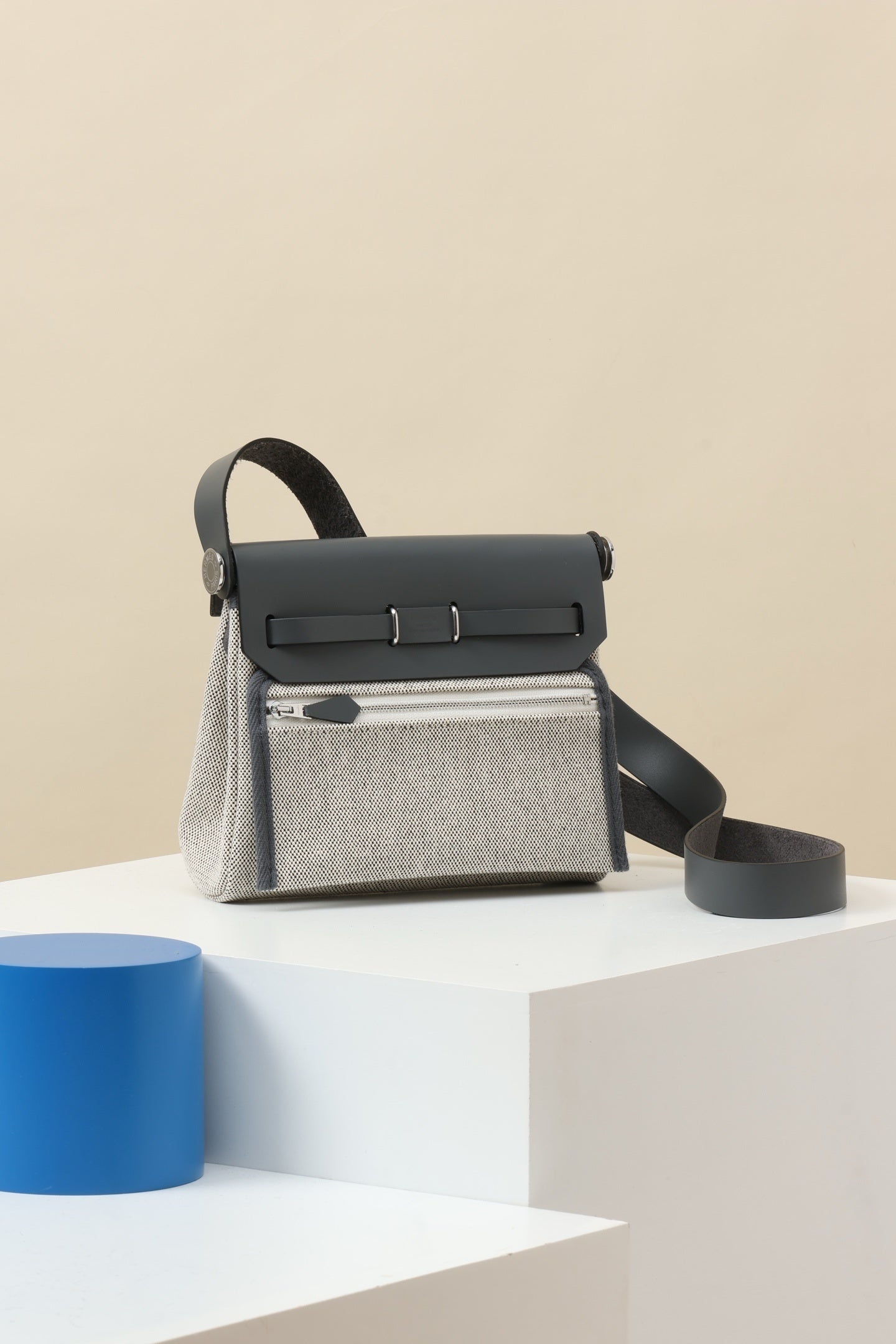 Hermès Herbag Zip 20 Beige Fauve Canvas
