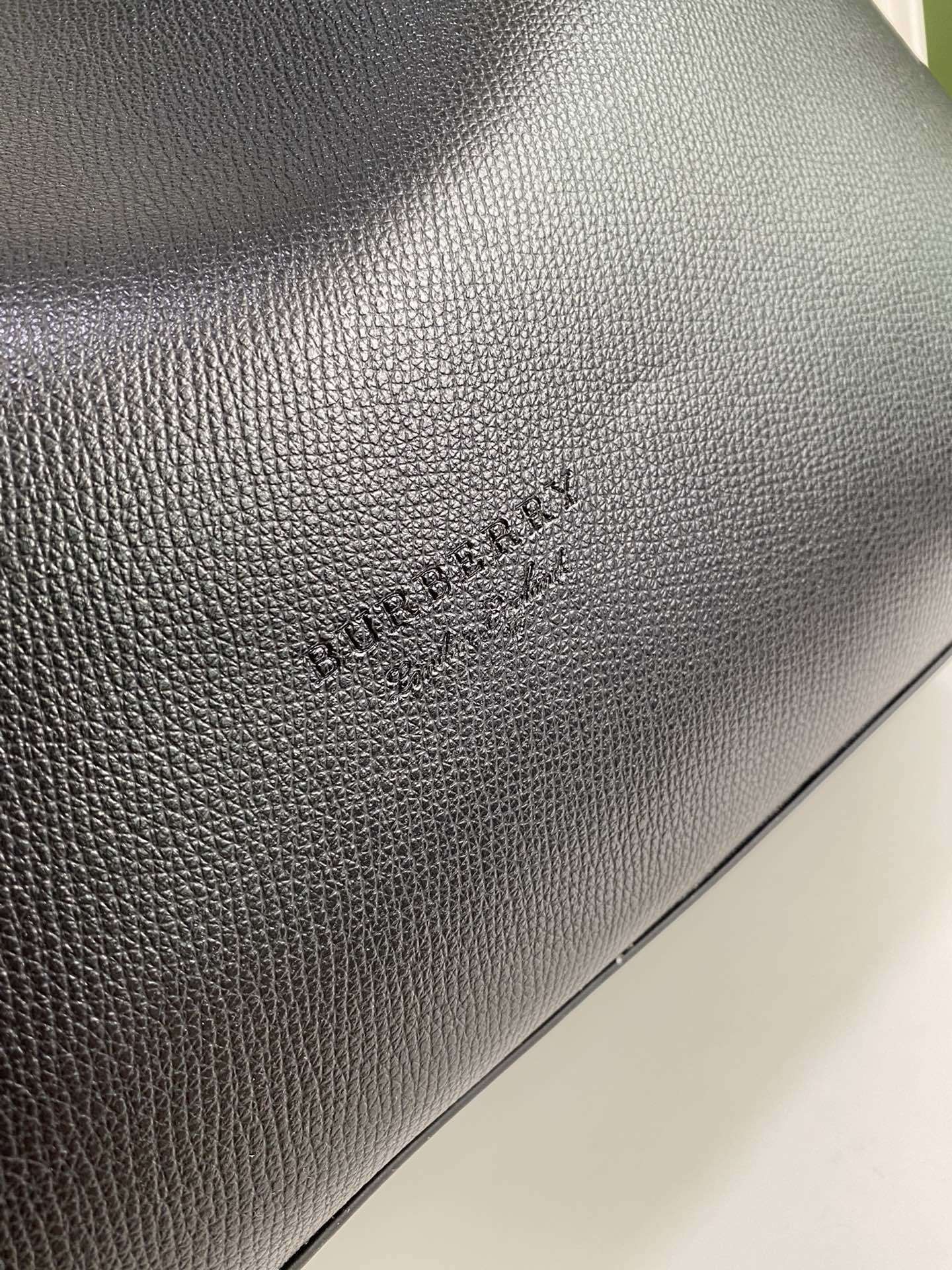 Burberry Reversible Haymarket Check Tote Bag with Black Leather Straps
