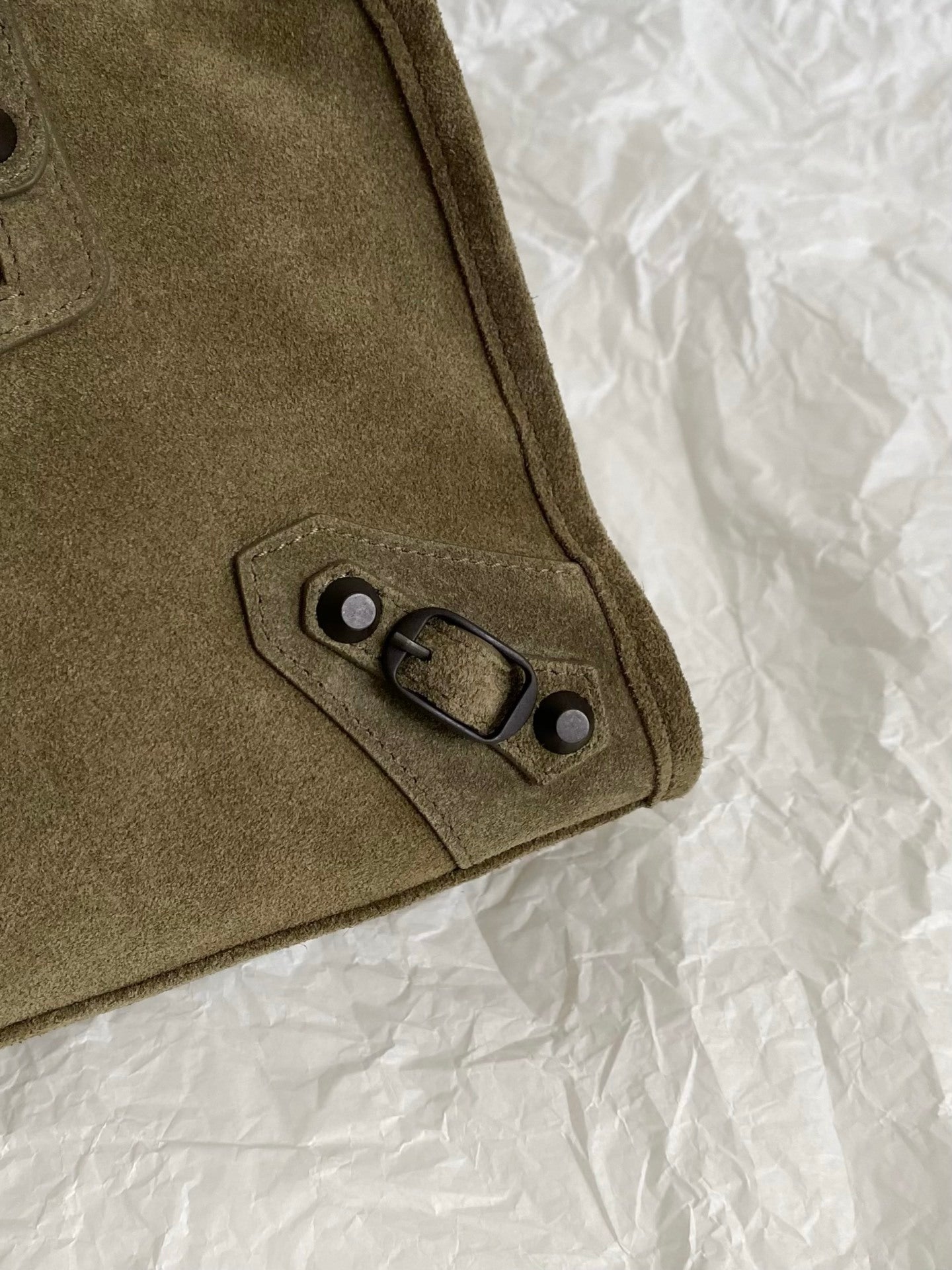 Balenciaga Le City Suede Brass Hardware Bag