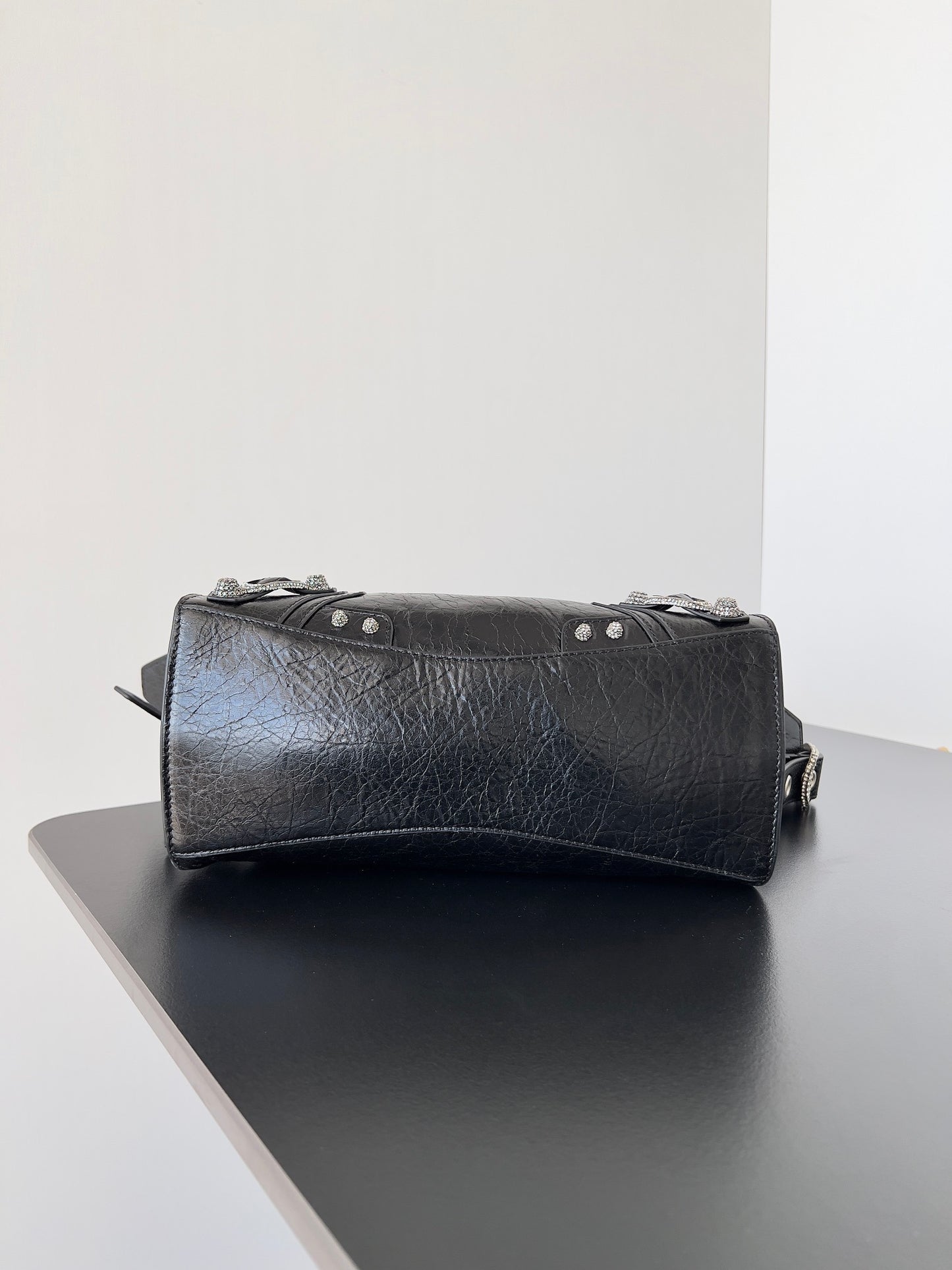 Balenciaga Neo Cagole City Black Leather Studded Bag