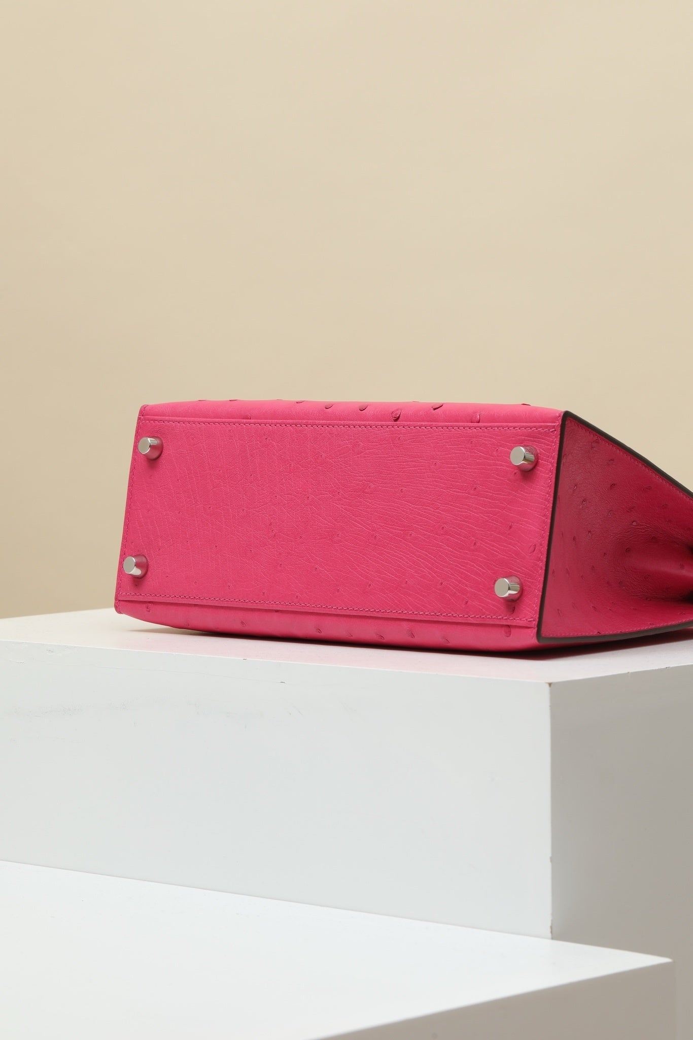Hermès Kelly 25 Sellier Rose Tyrien Ostrich