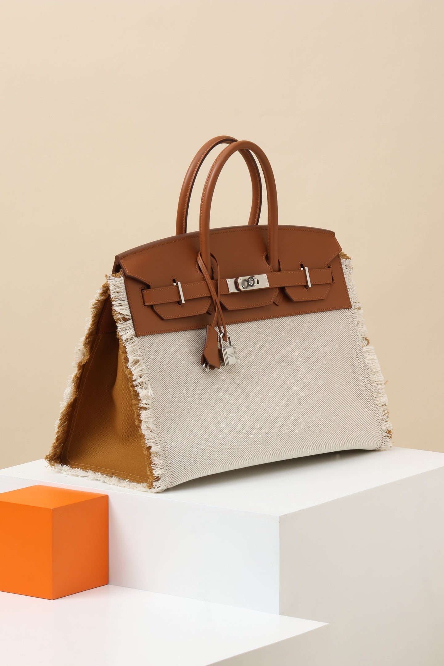 Hermès Birkin 35 Fray Fray Toile H & Swift Leather