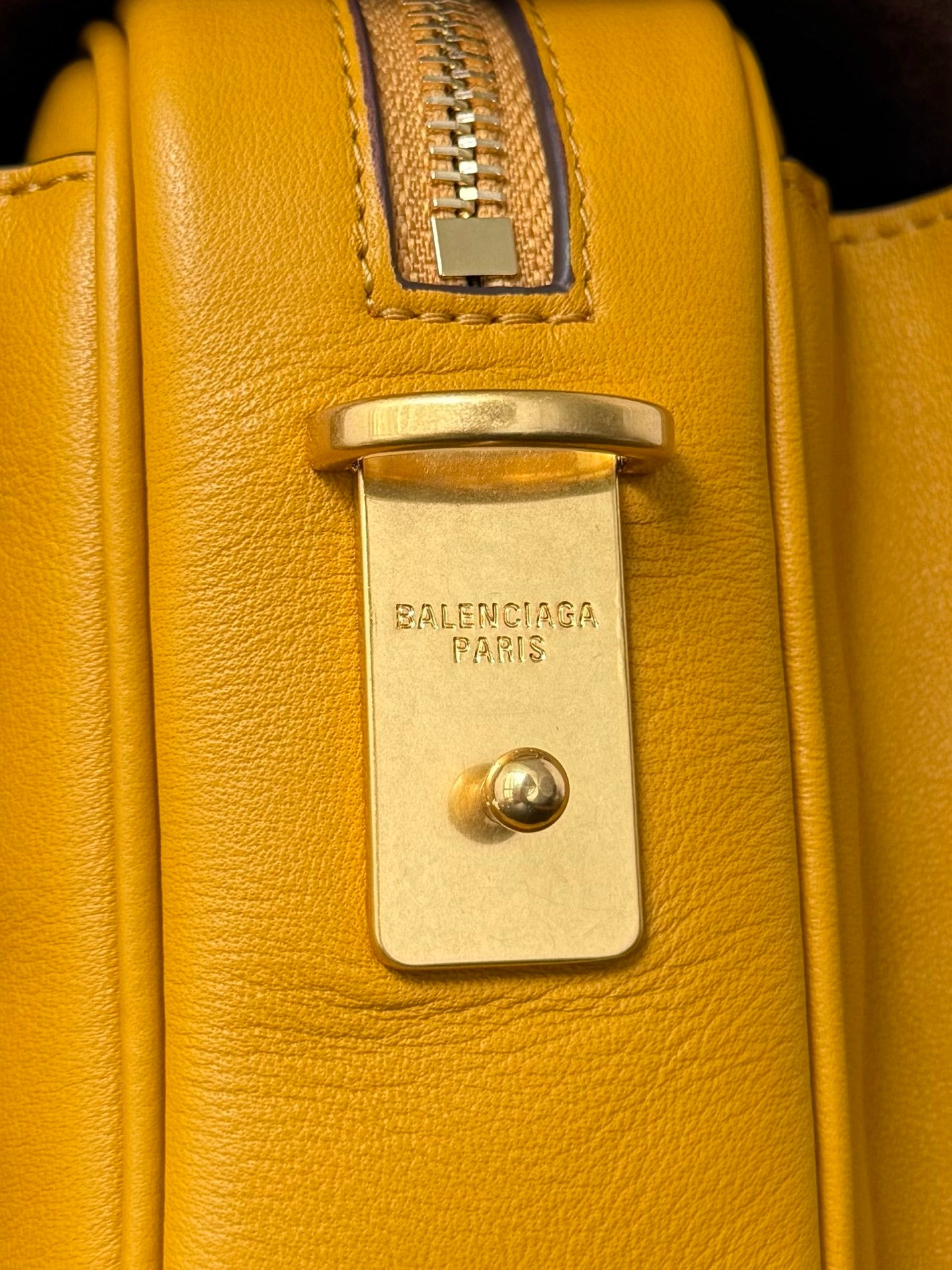 Balenciaga Le 7 Medium Curry Yellow Shoulder Bag