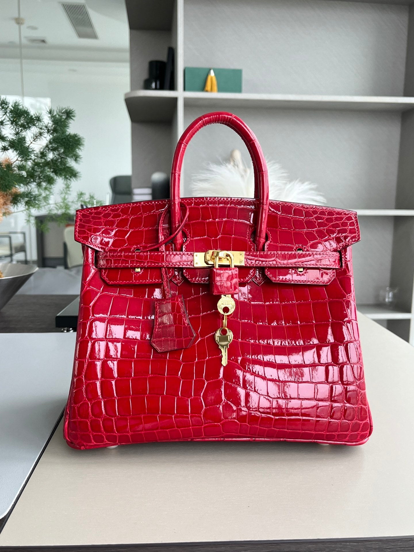Hermès Birkin 35 Shiny Royal Blue Porosus Crocodile