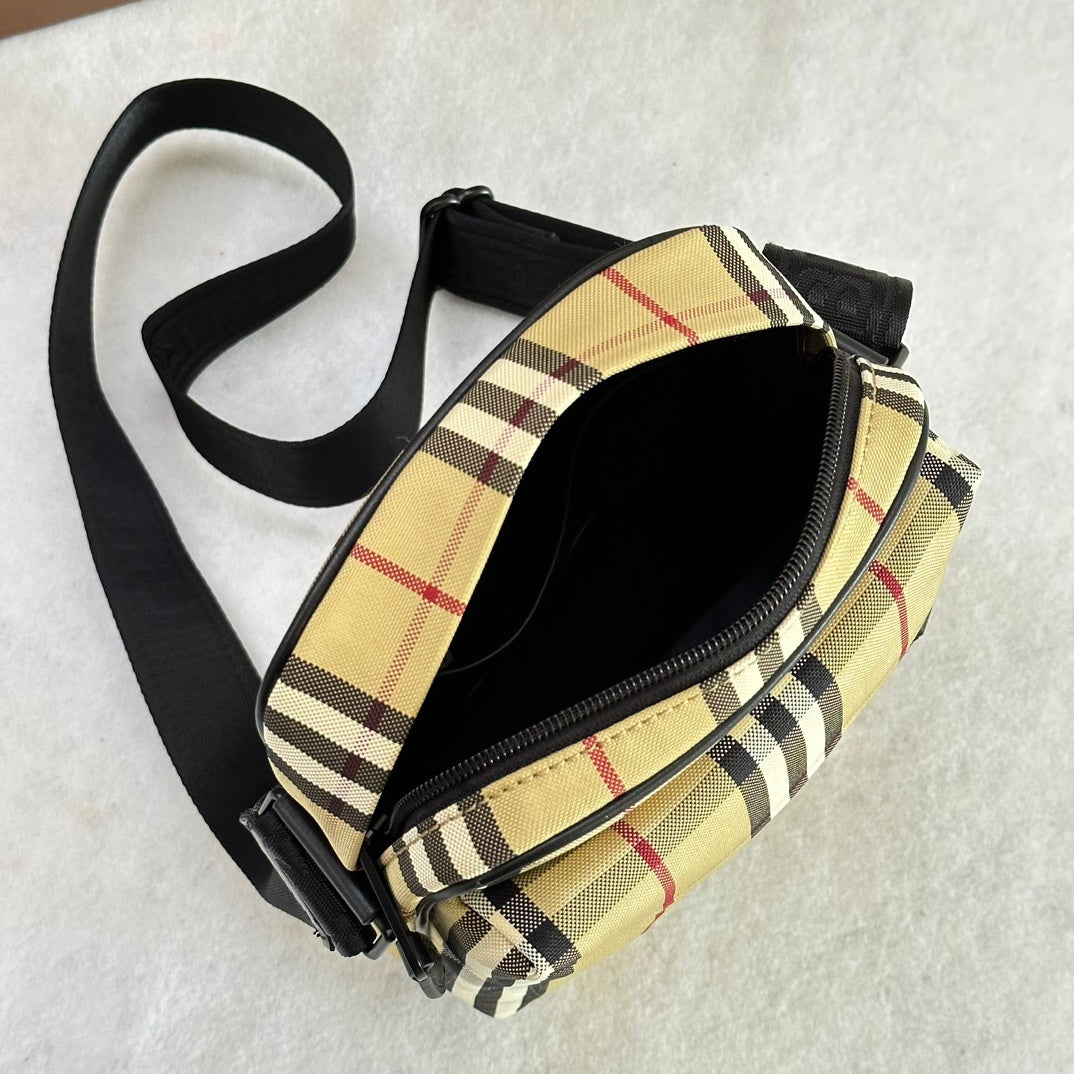 Burberry Freddie Crossbody Bag Archive Beige Check Canvas Shoulder Bag
