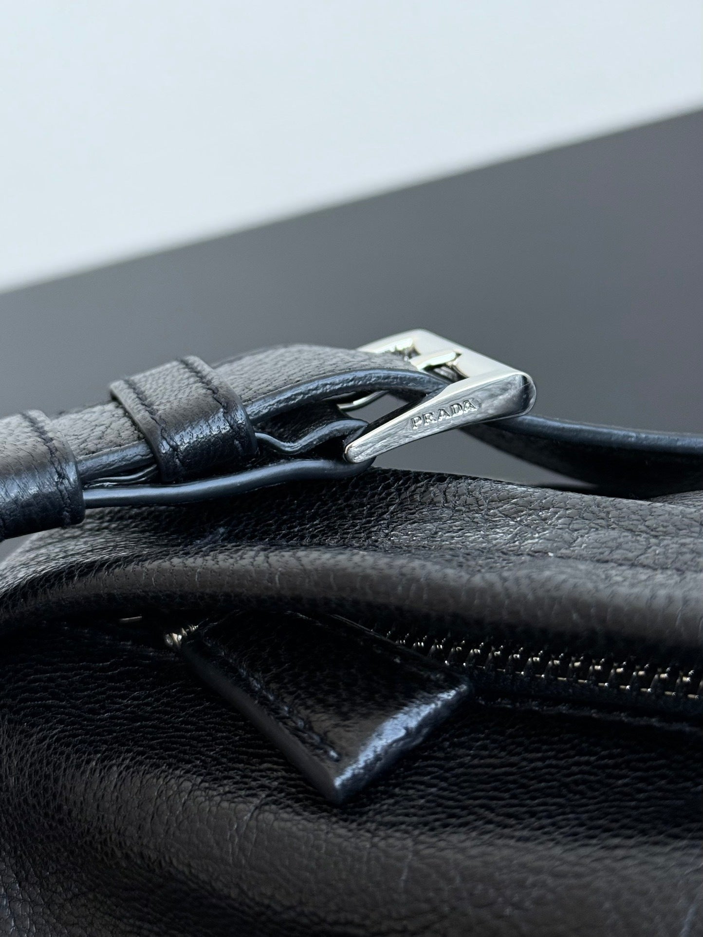 Prada Black Leather Messenger Bag