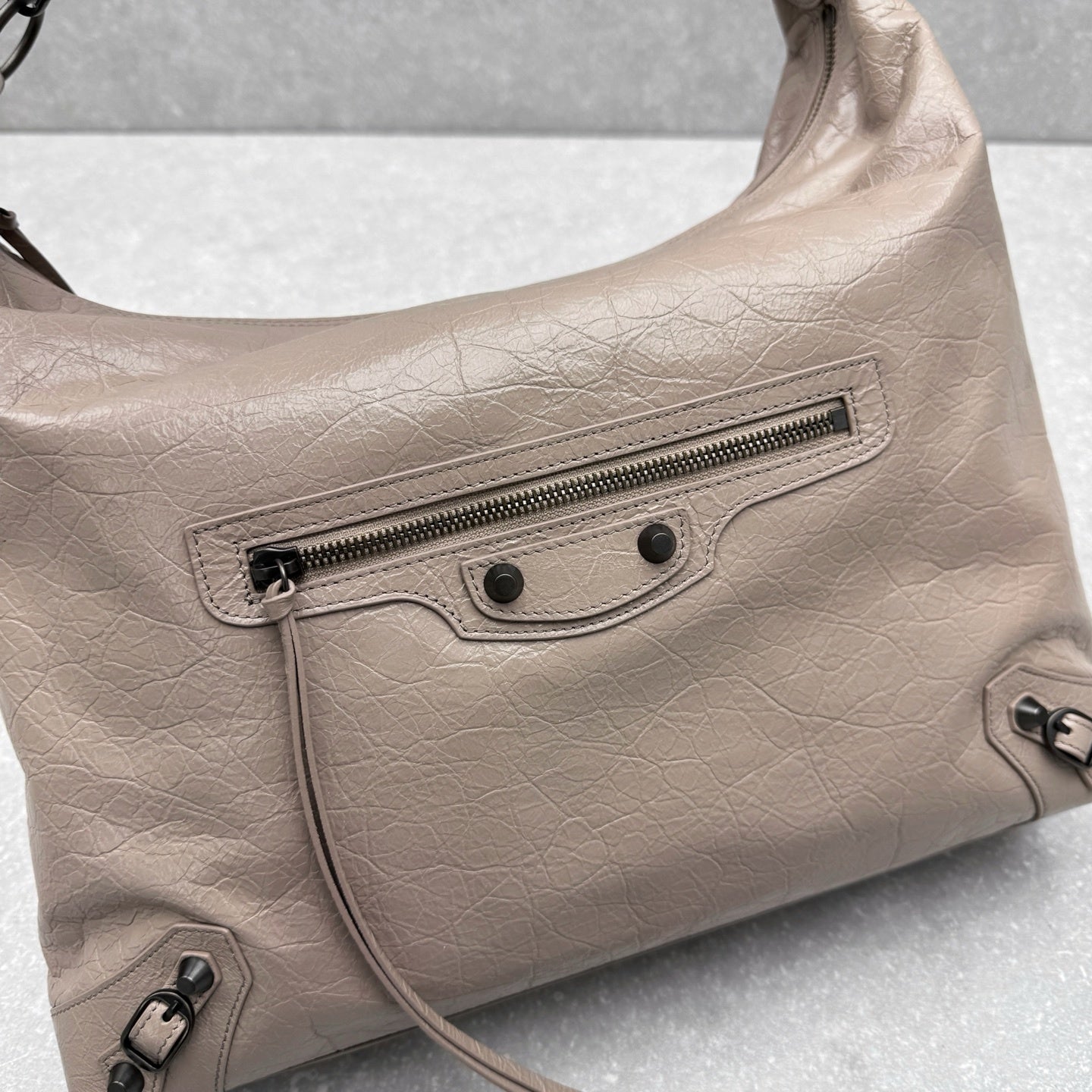 Balenciaga Le City Hobo Arena Lambskin Studded Bag